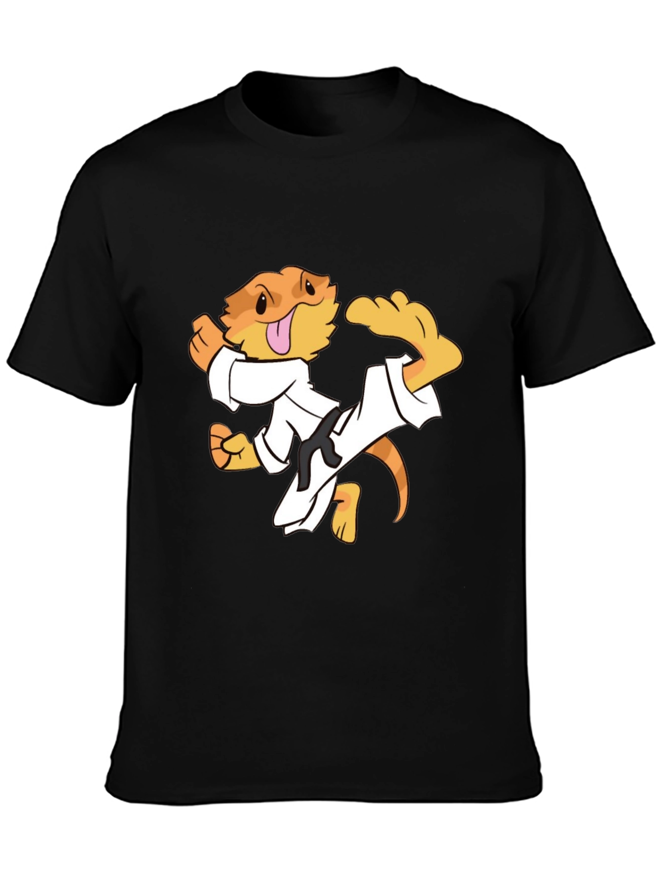 Karate Lizard Black T-Shirt