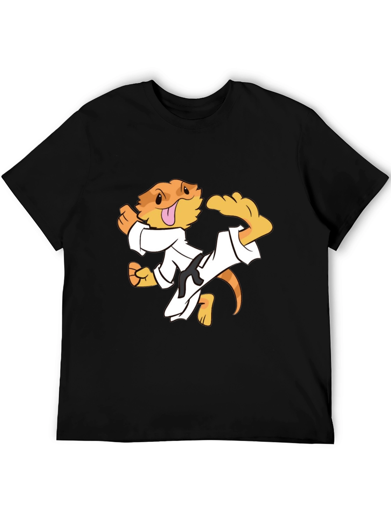 Karate Lizard Black T-Shirt