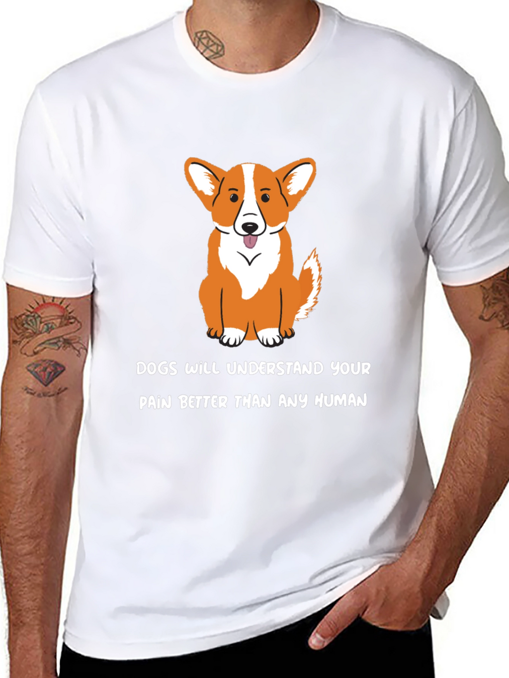 Dog Lover T-Shirt: Dogs Understand Your Pain - Black