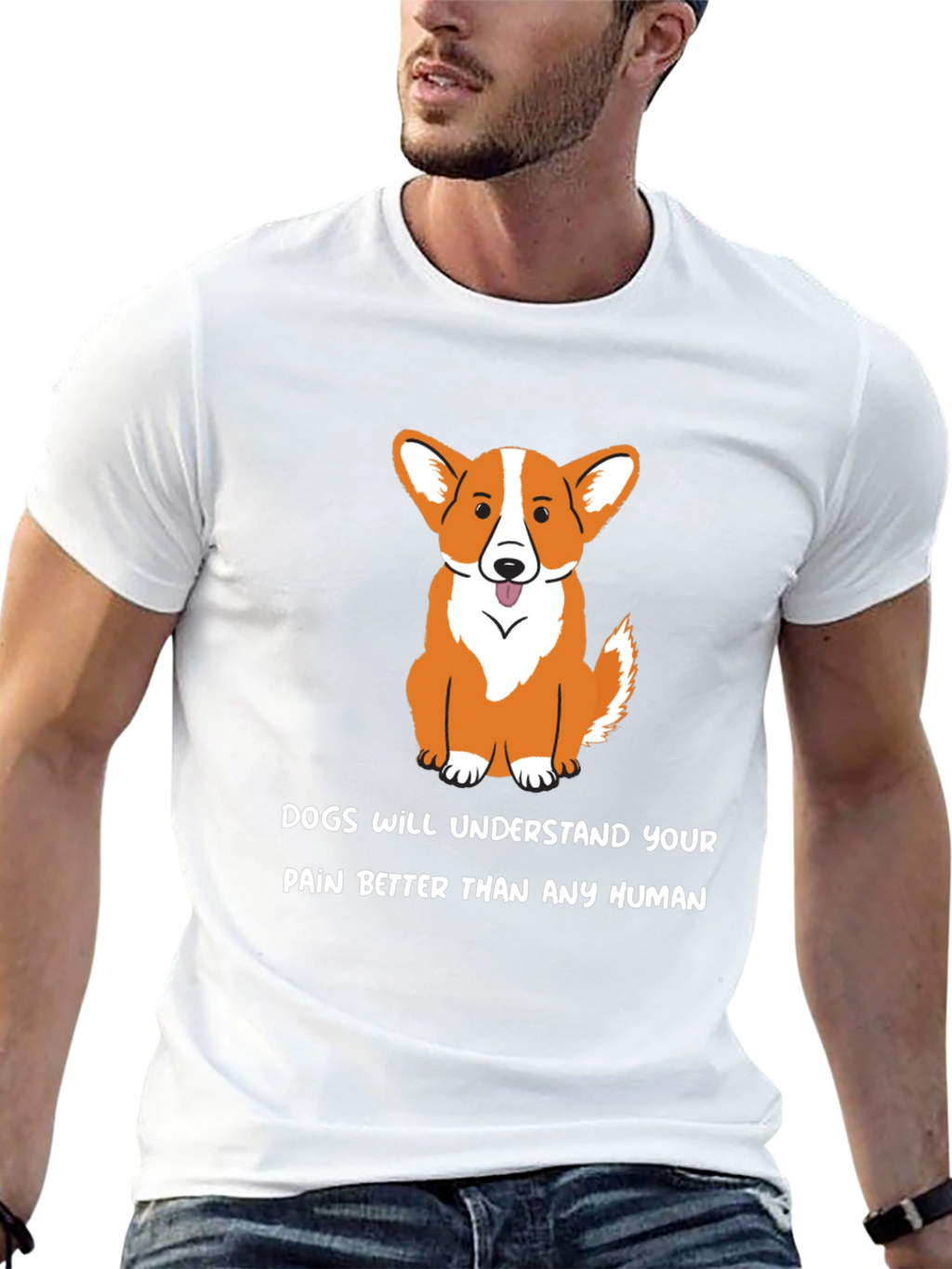 Dog Lover T-Shirt: Dogs Understand Your Pain - Black