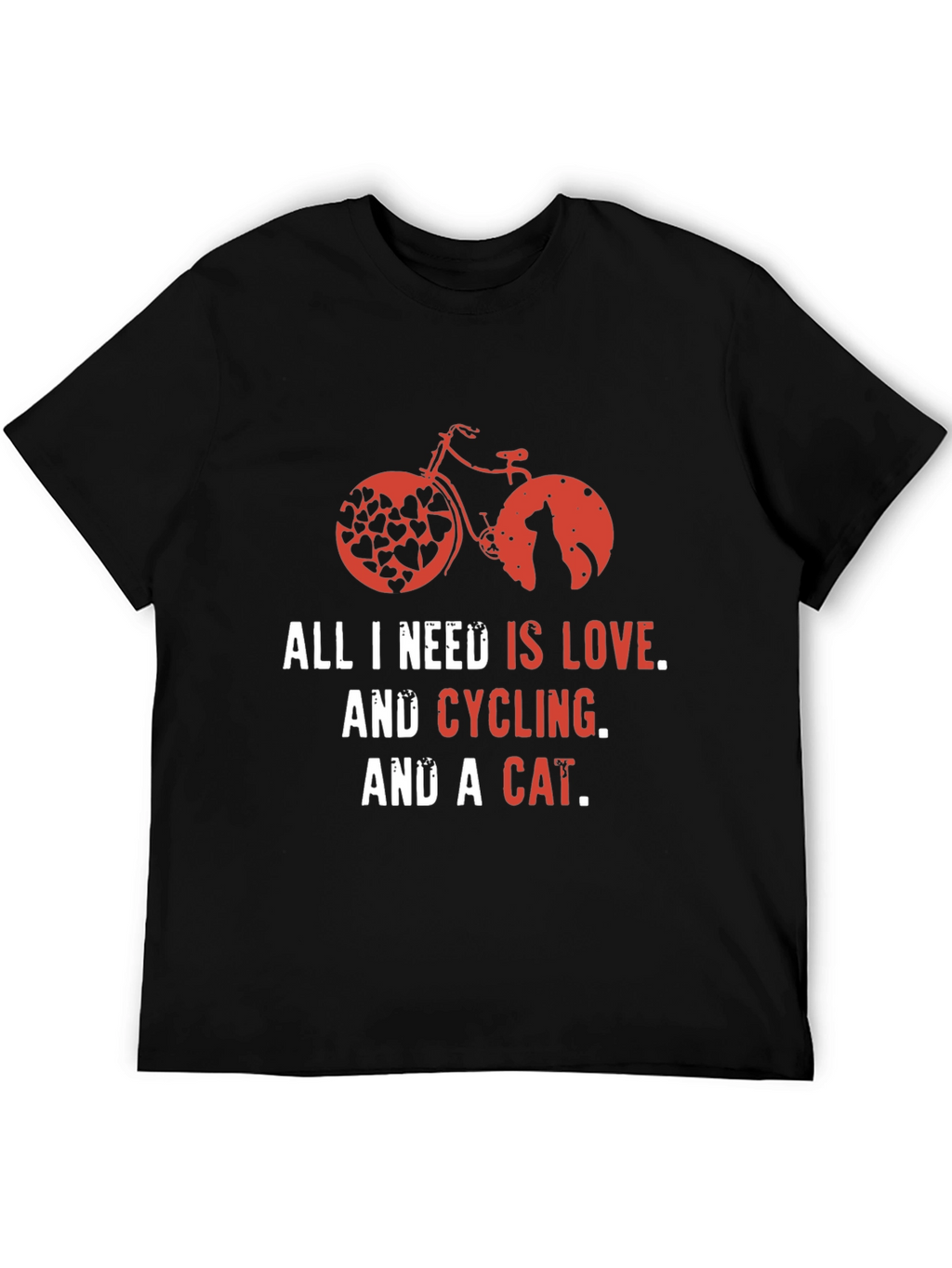 Love Cycling Cat T-Shirt -  Unisex Graphic Tee