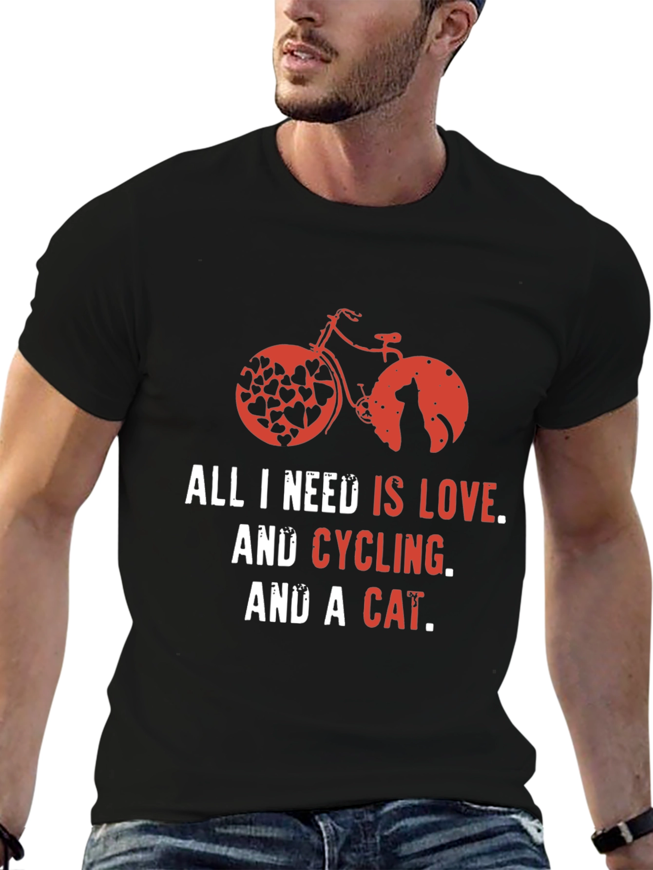 Love Cycling Cat T-Shirt -  Unisex Graphic Tee