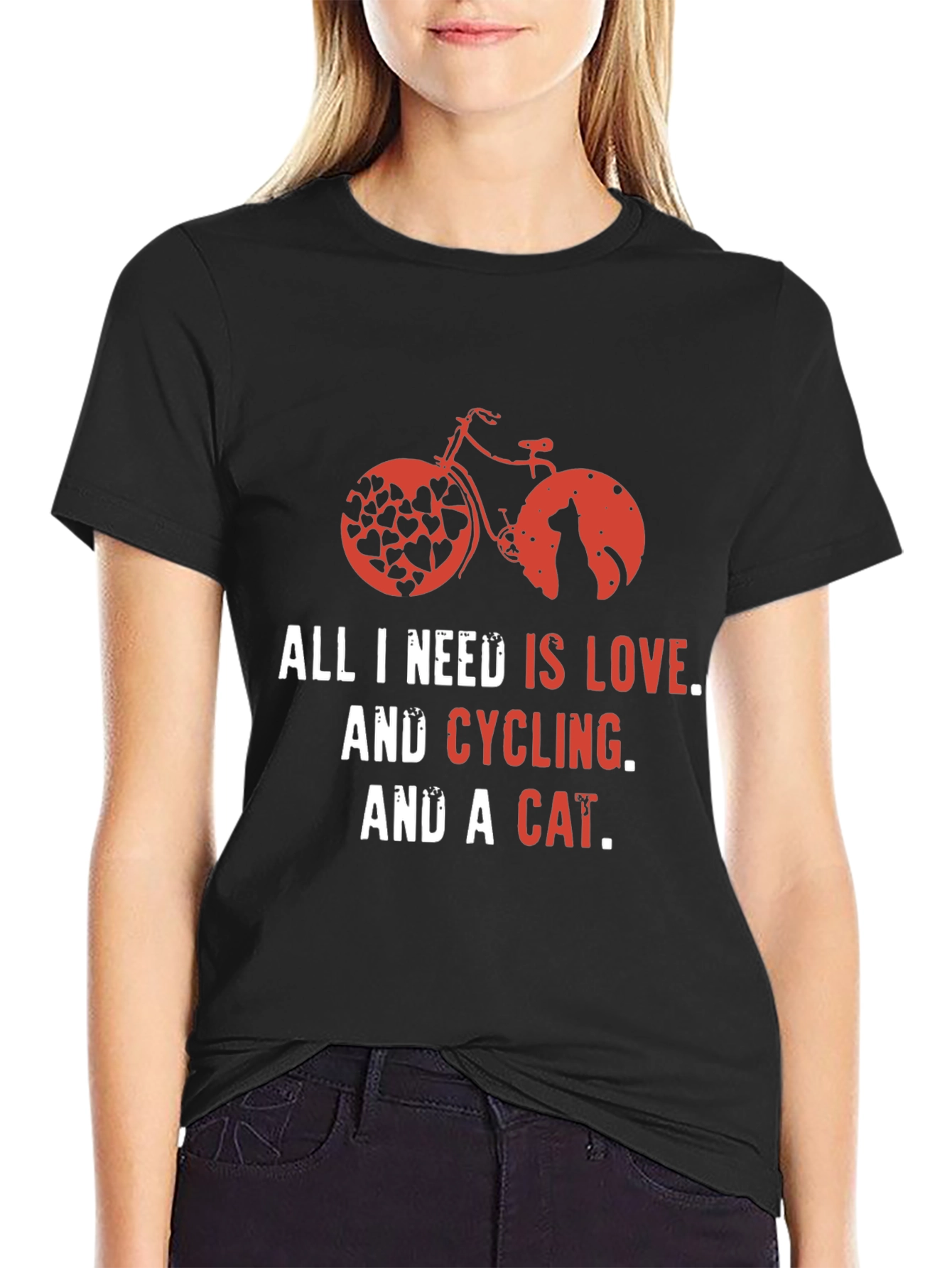 Love Cycling Cat T-Shirt -  Unisex Graphic Tee