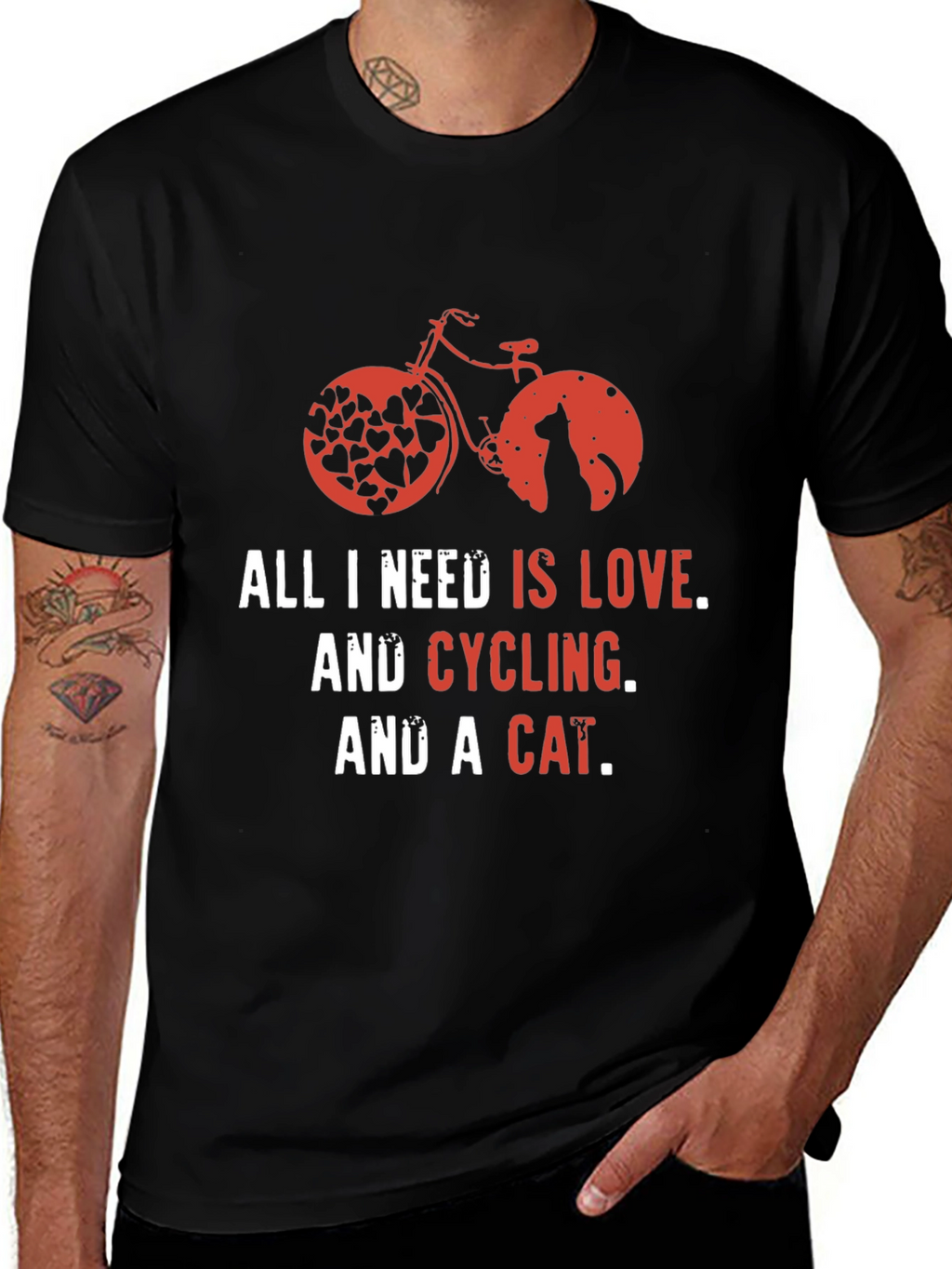 Love Cycling Cat T-Shirt -  Unisex Graphic Tee