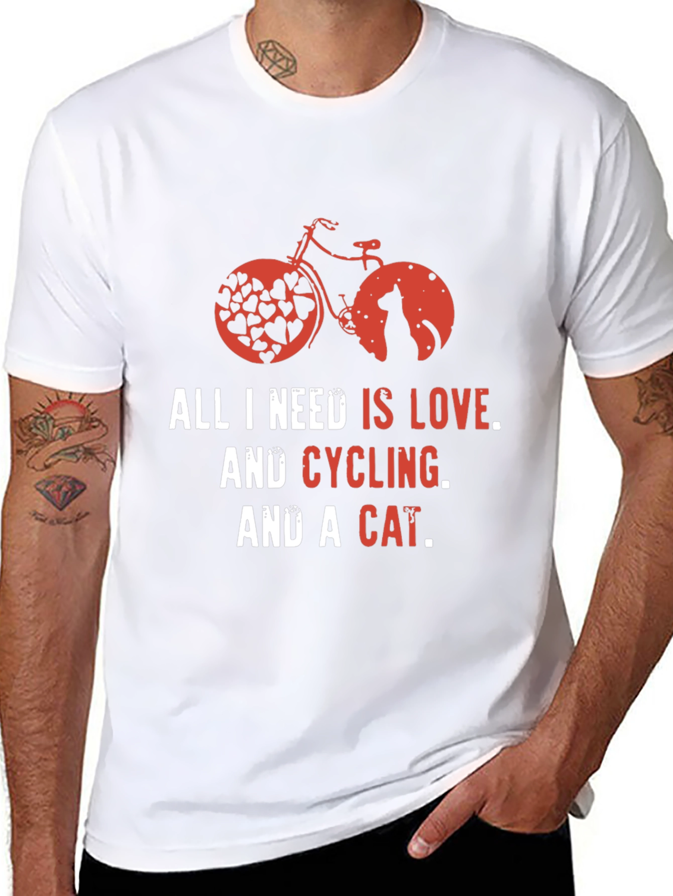 Love Cycling Cat T-Shirt -  Unisex Graphic Tee