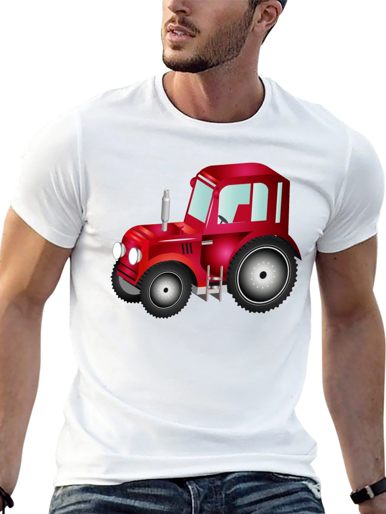 Red Tractor Graphic Tee - Farm Life Shirt