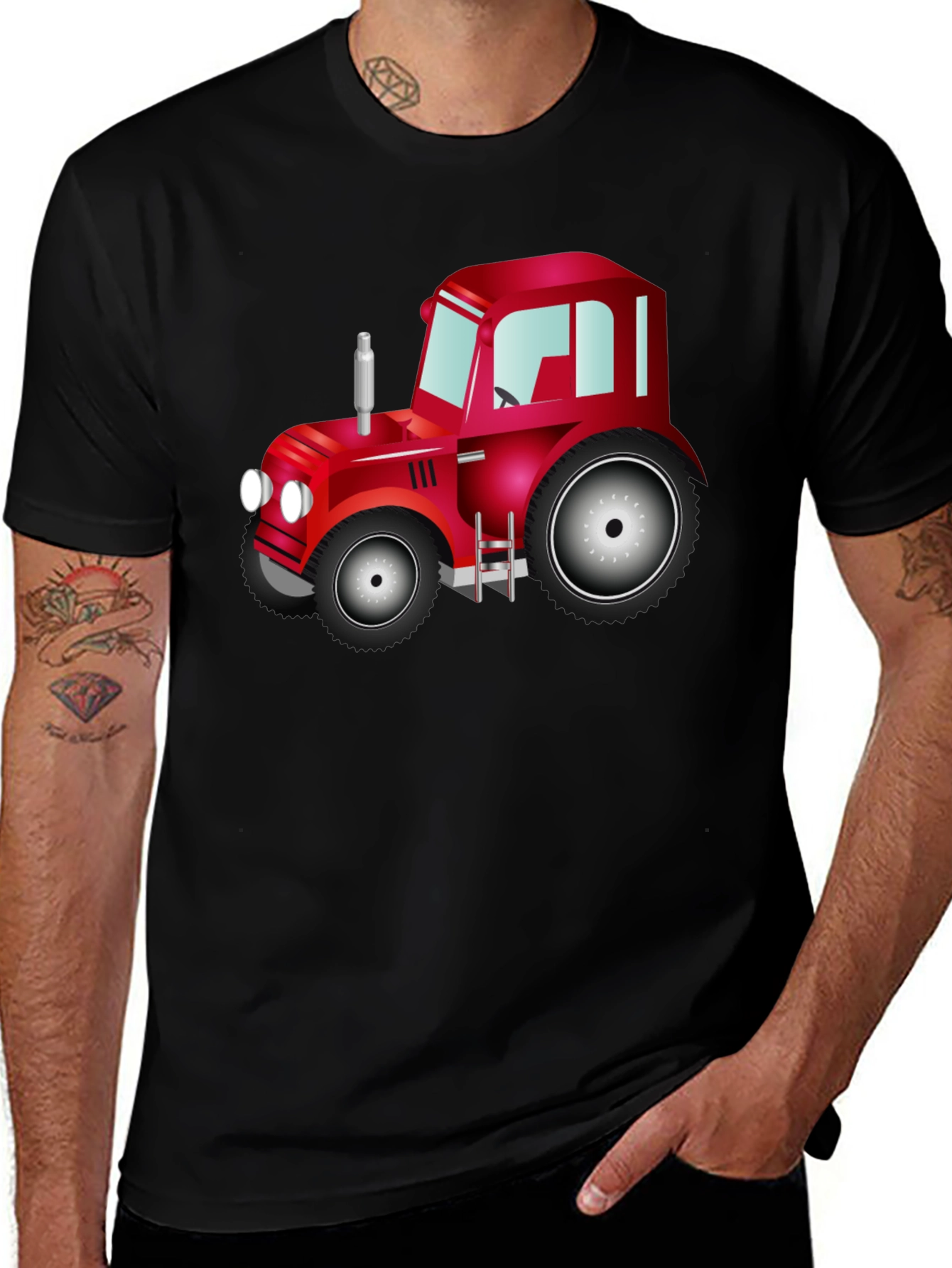 Red Tractor Graphic Tee - Farm Life Shirt