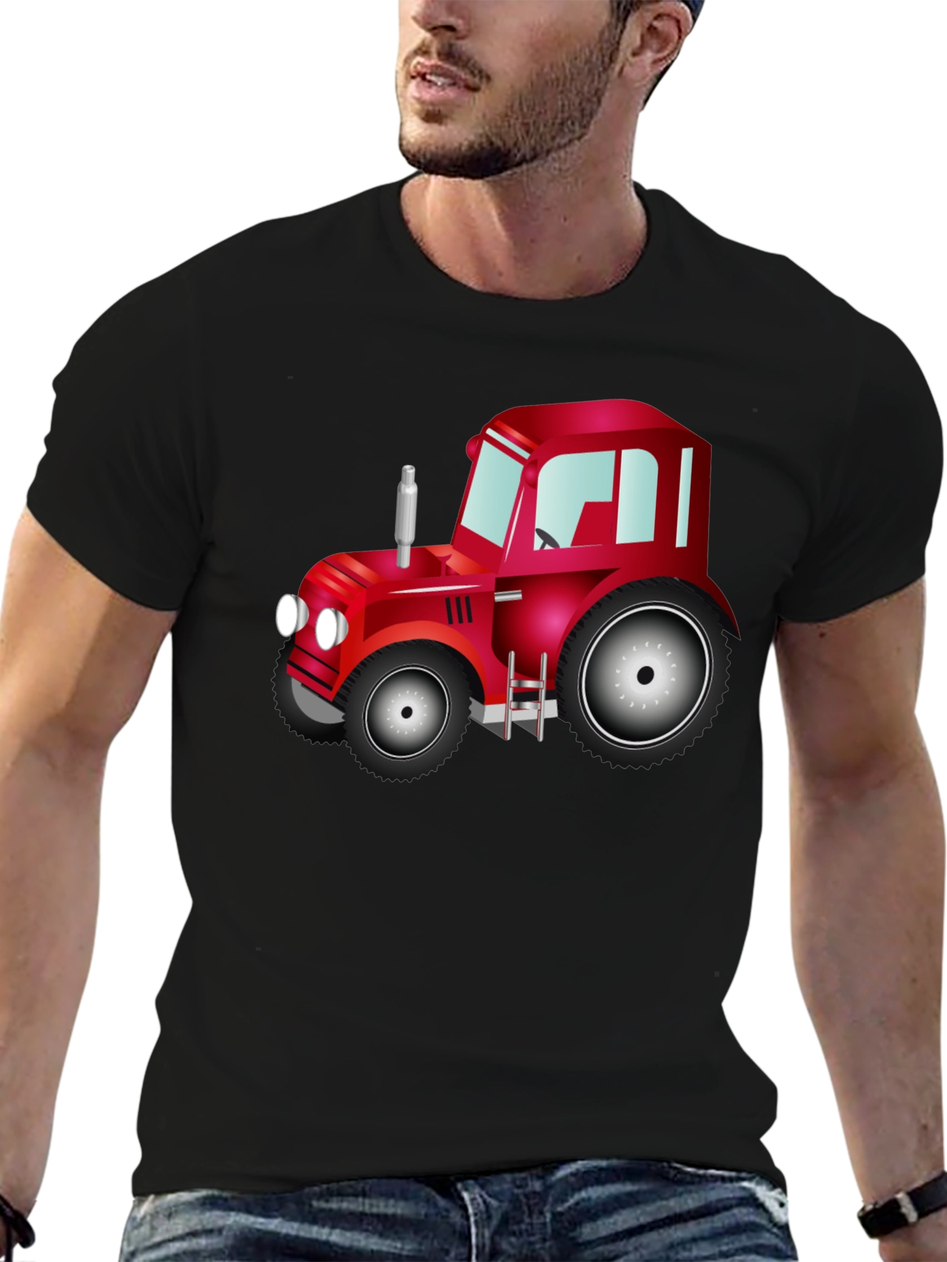 Red Tractor Graphic Tee - Farm Life Shirt