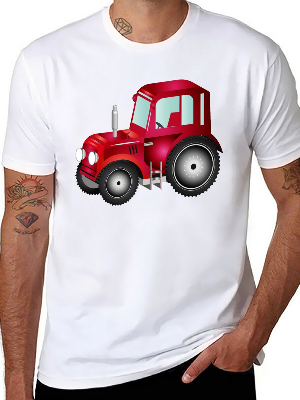 Red Tractor Graphic Tee - Farm Life Shirt