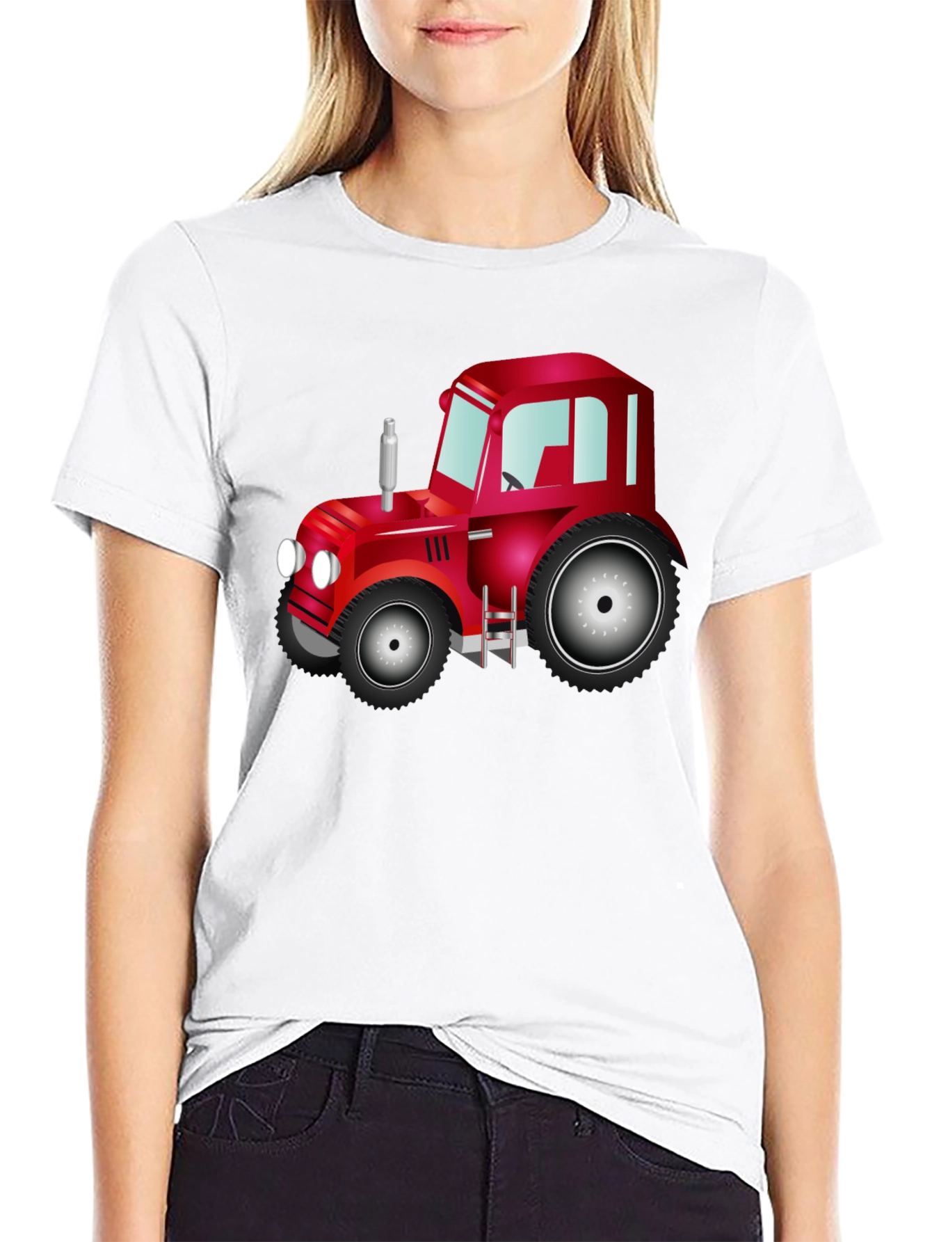 Red Tractor Graphic Tee - Farm Life Shirt