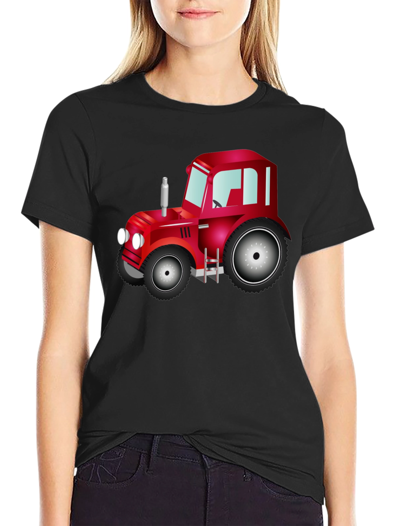 Red Tractor Graphic Tee - Farm Life Shirt