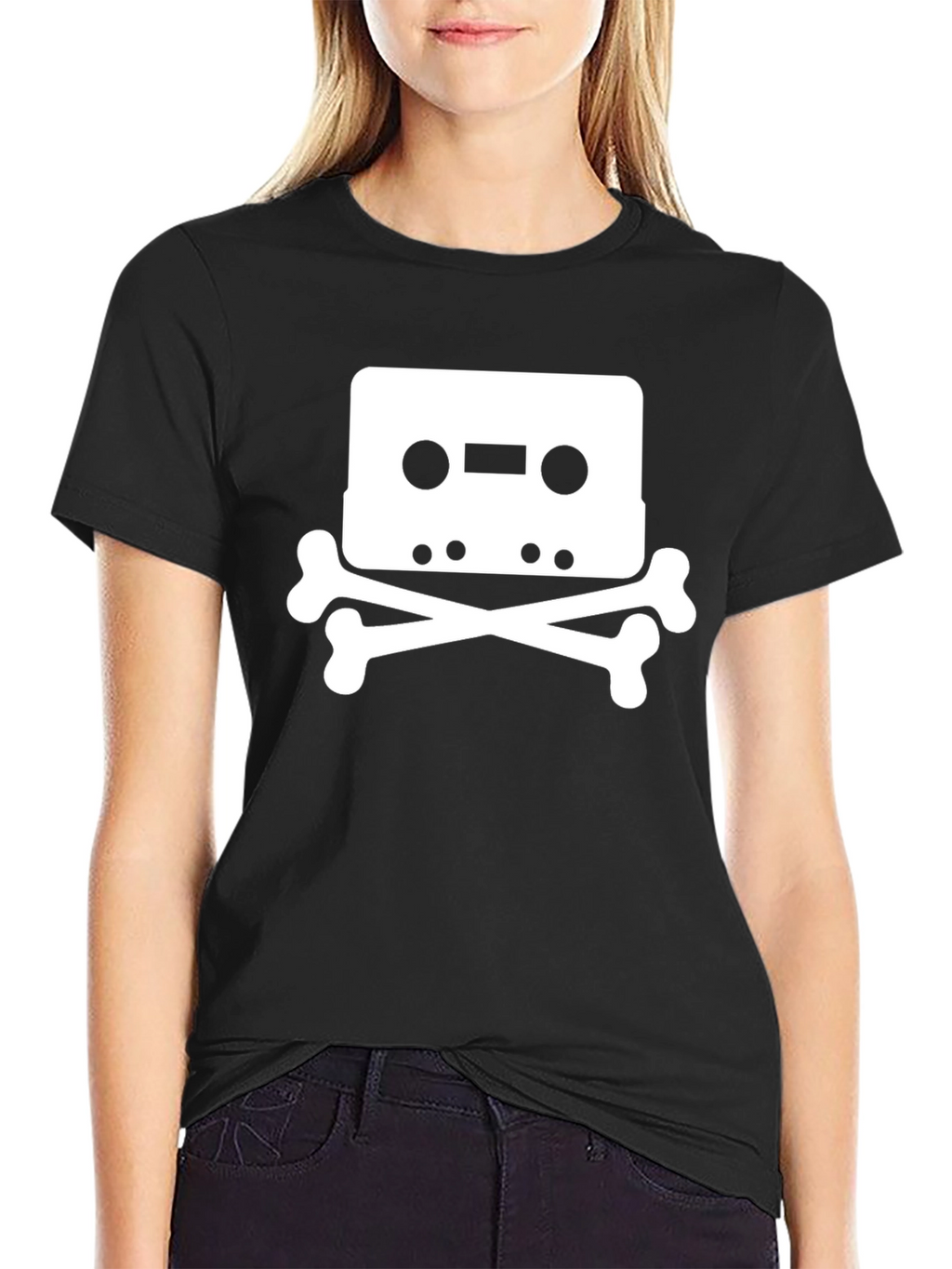 Cassette Tape Skull T-Shirt - Black Graphic Tee