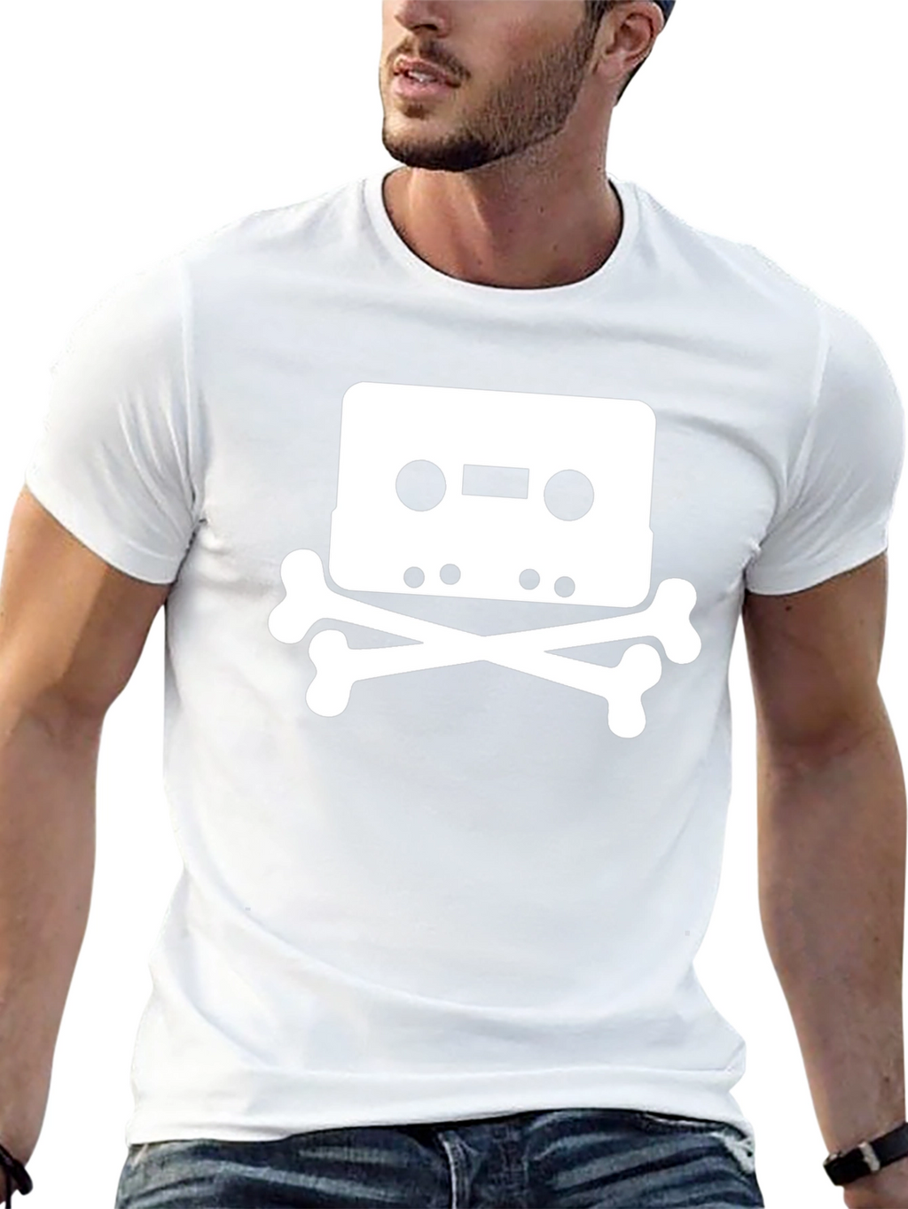 Cassette Tape Skull T-Shirt - Black Graphic Tee