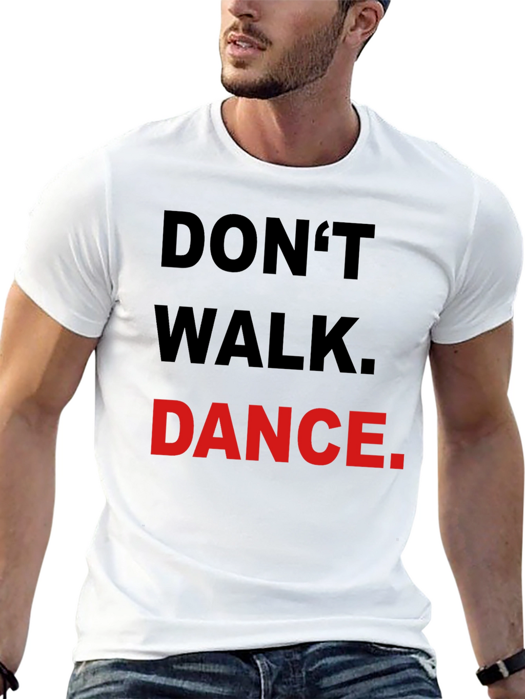 Dont Walk Dance T-Shirt - Black Crew Neck Tee