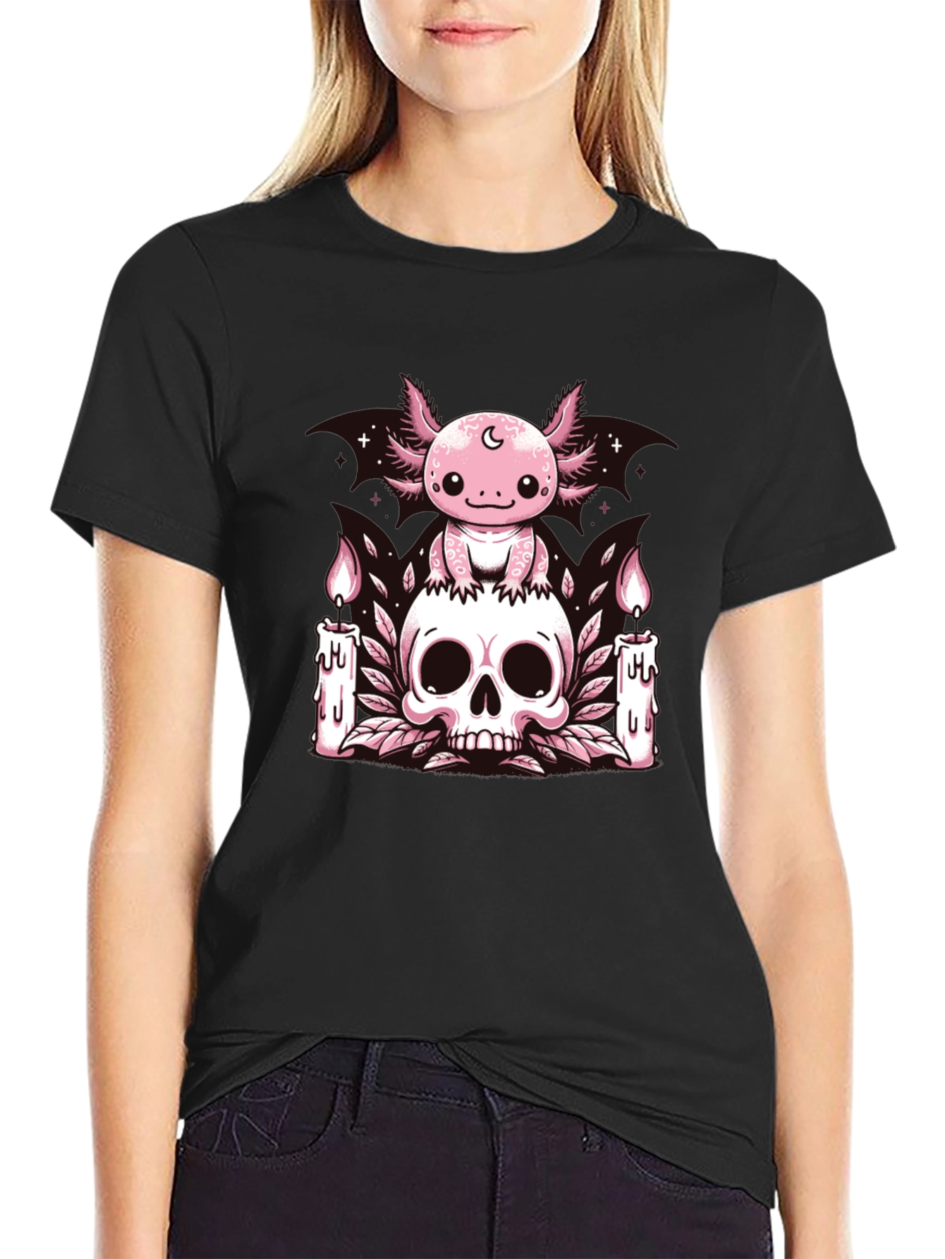 Axolotl Skull Candle T-Shirt
