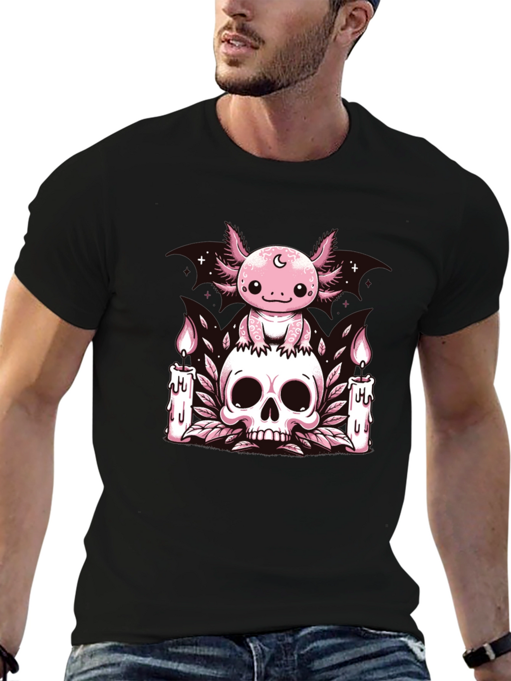 Axolotl Skull Candle T-Shirt