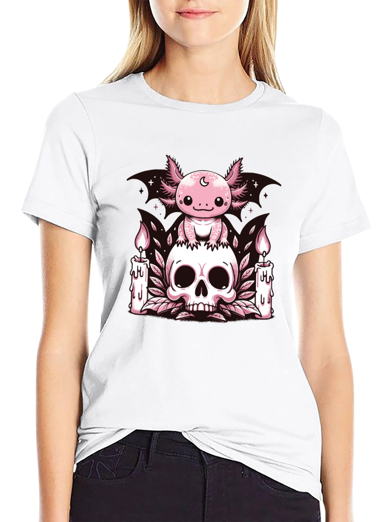 Axolotl Skull Candle T-Shirt