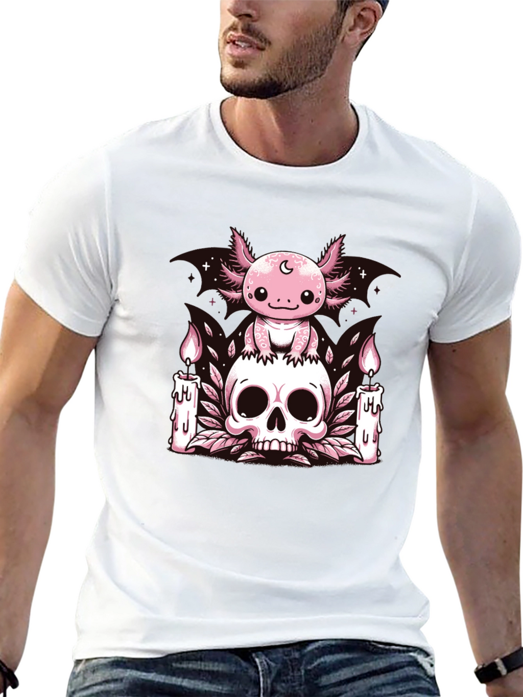 Axolotl Skull Candle T-Shirt