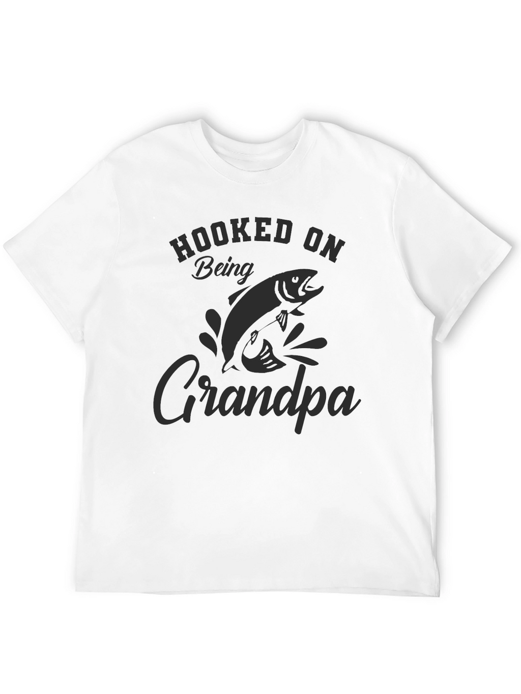 Hooked on Being Grandpa T-Shirt - Fishing Lover Gift