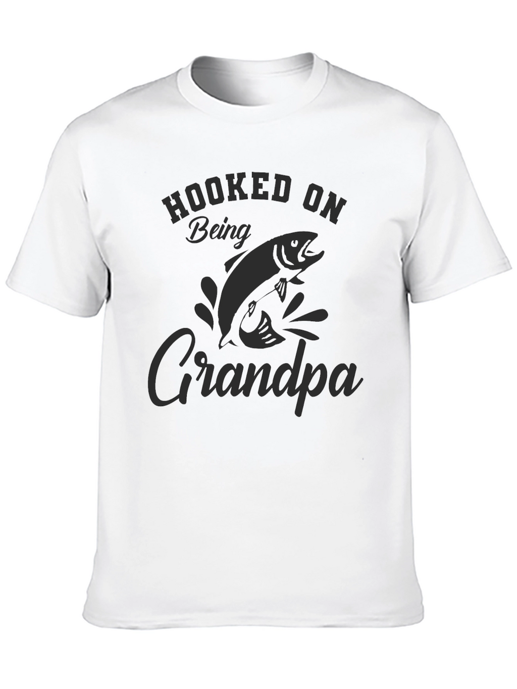 Hooked on Being Grandpa T-Shirt - Fishing Lover Gift