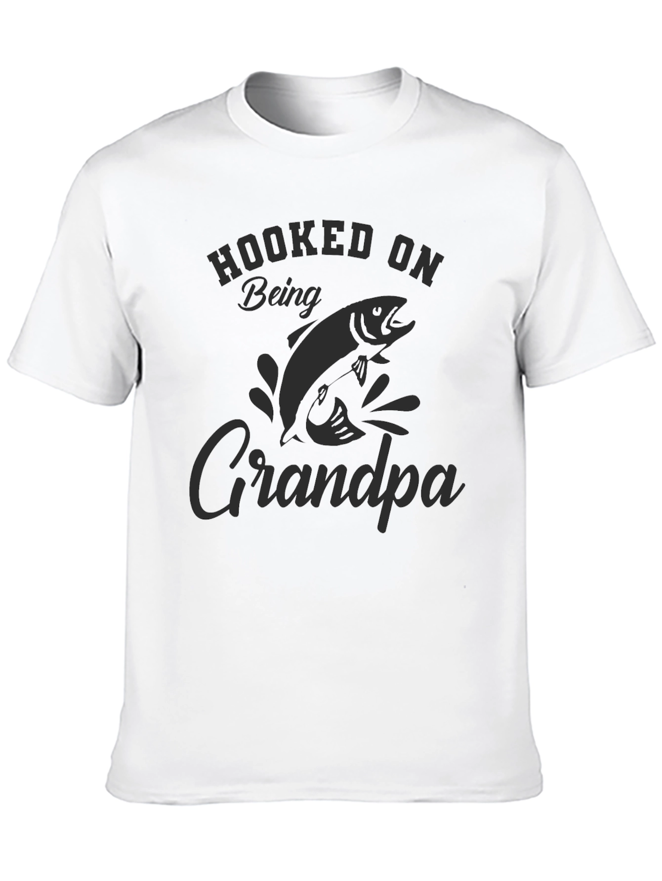 Hooked on Being Grandpa T-Shirt - Fishing Lover Gift