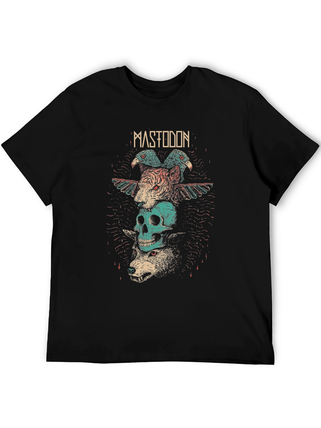 Mastodon Band Tee - Graphic Print Black T-Shirt
