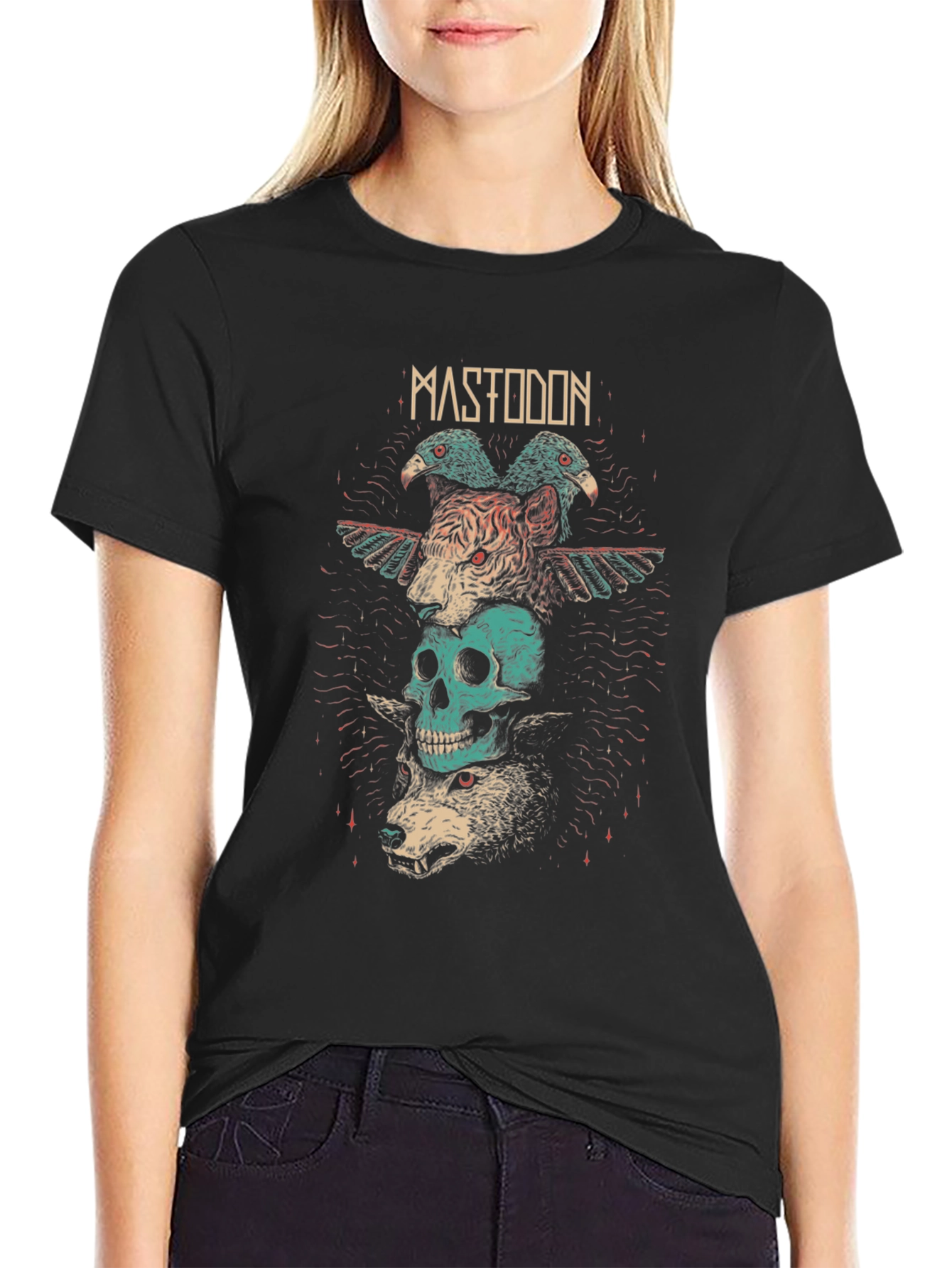 Mastodon Band Tee - Graphic Print Black T-Shirt