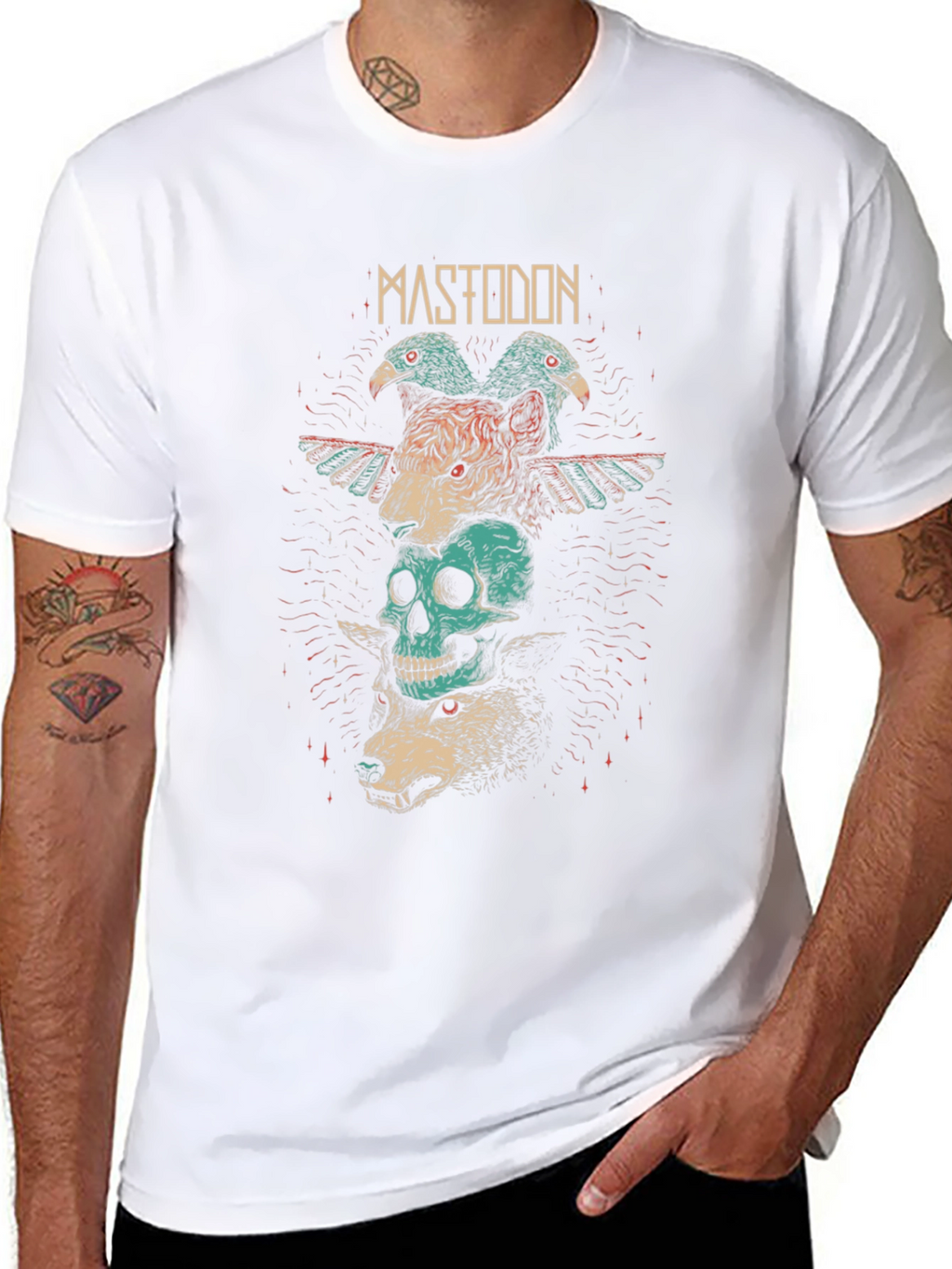 Mastodon Band Tee - Graphic Print Black T-Shirt