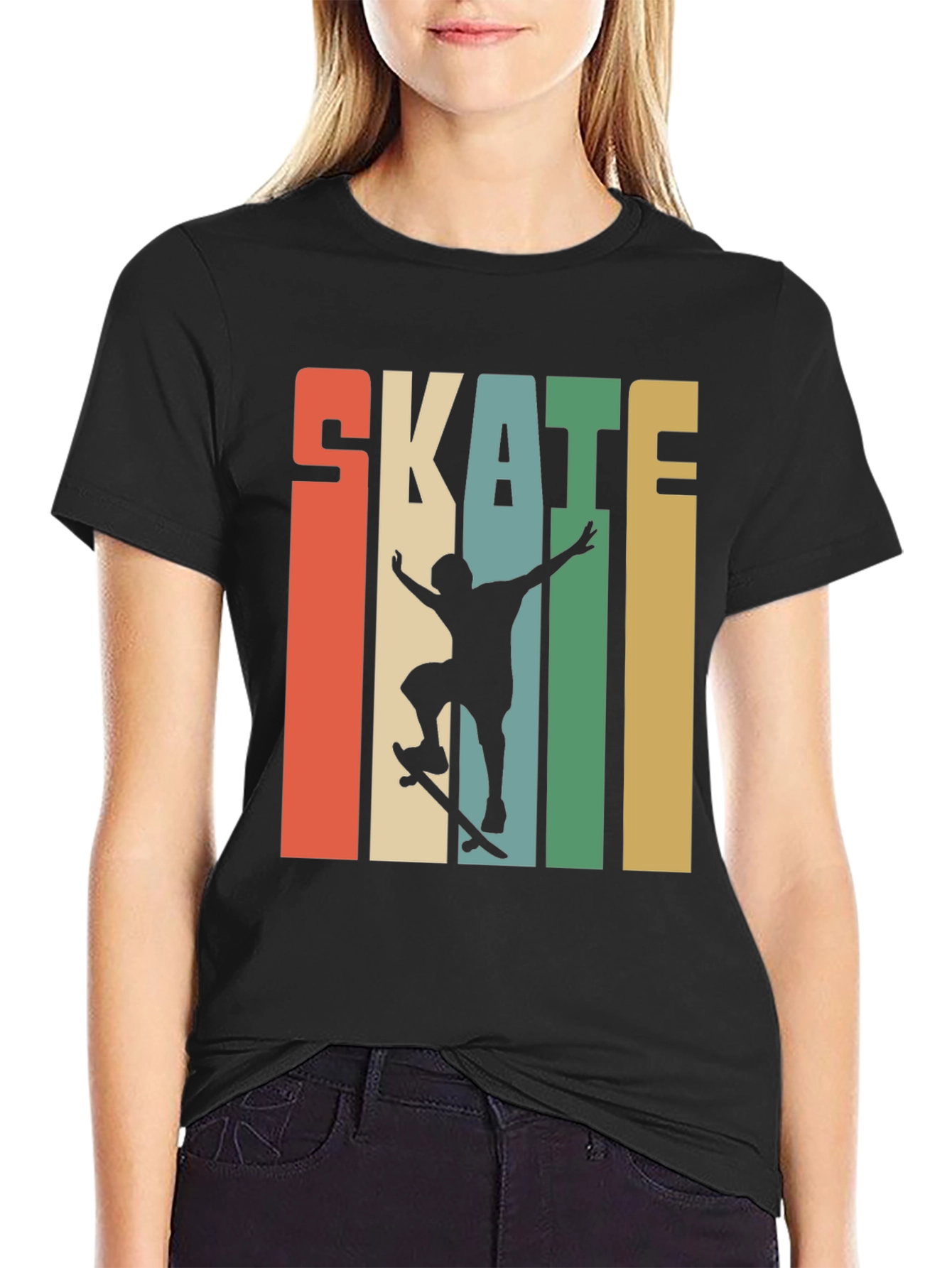 Retro Skate T-Shirt - Vintage Skateboarder Design