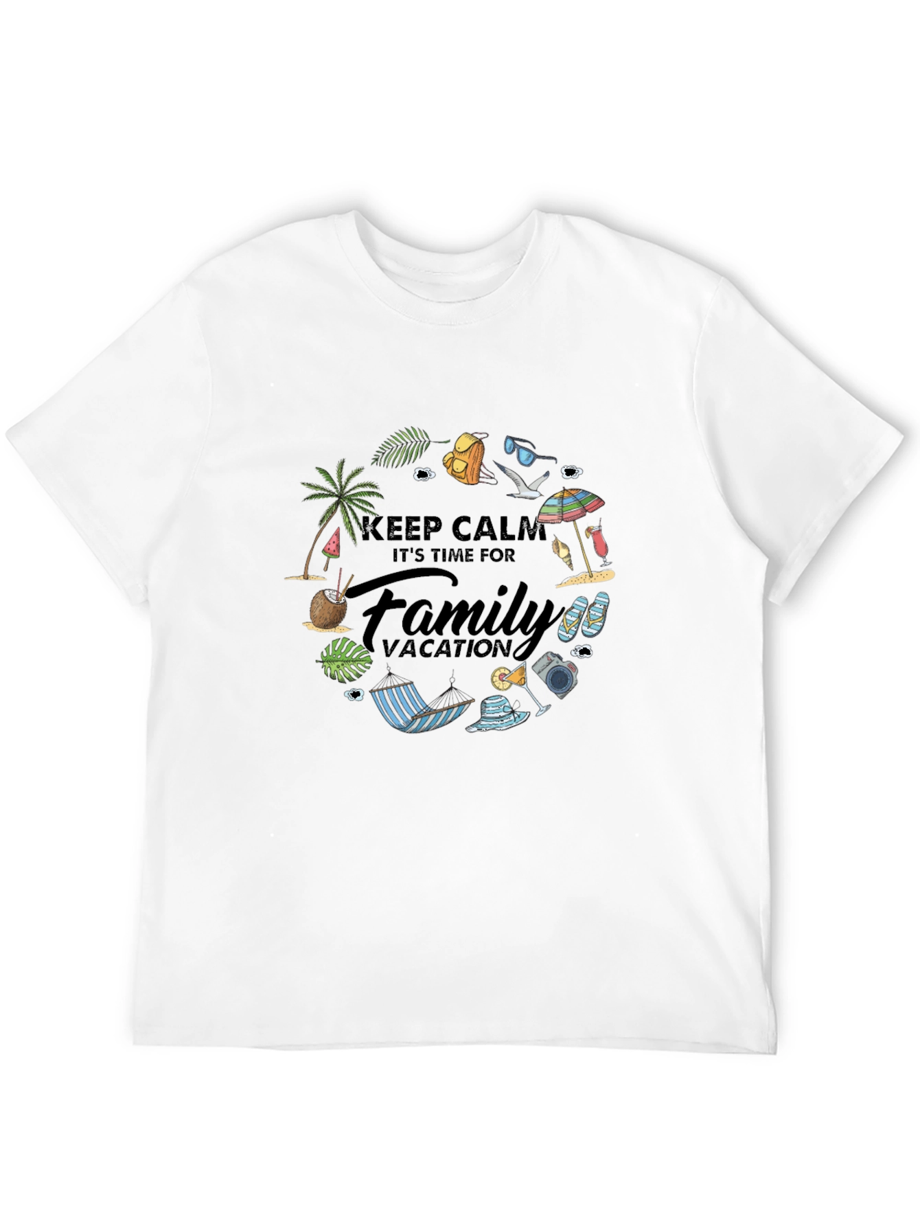 Family Vacation Graphic Tee - Black