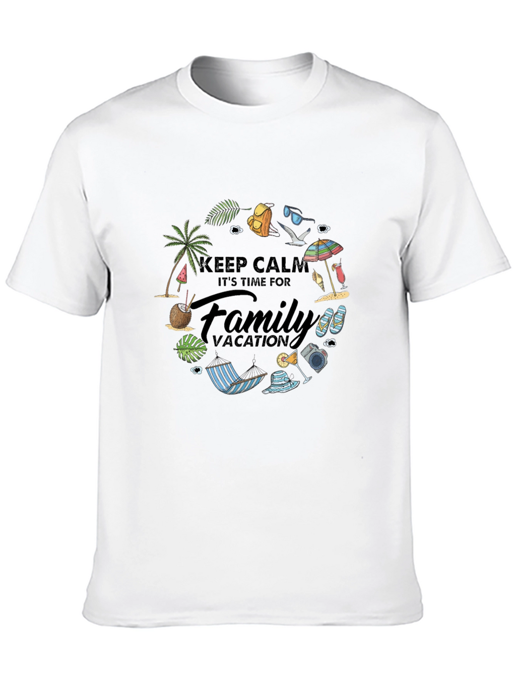 Family Vacation Graphic Tee - Black