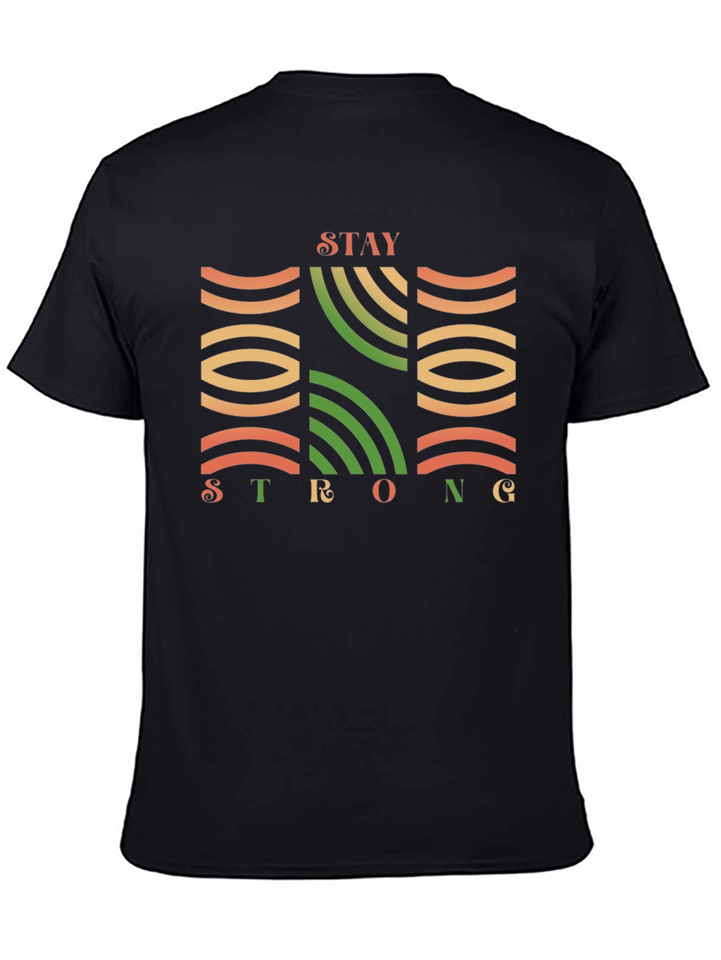 Stay Strong Graphic Print Black T-Shirt
