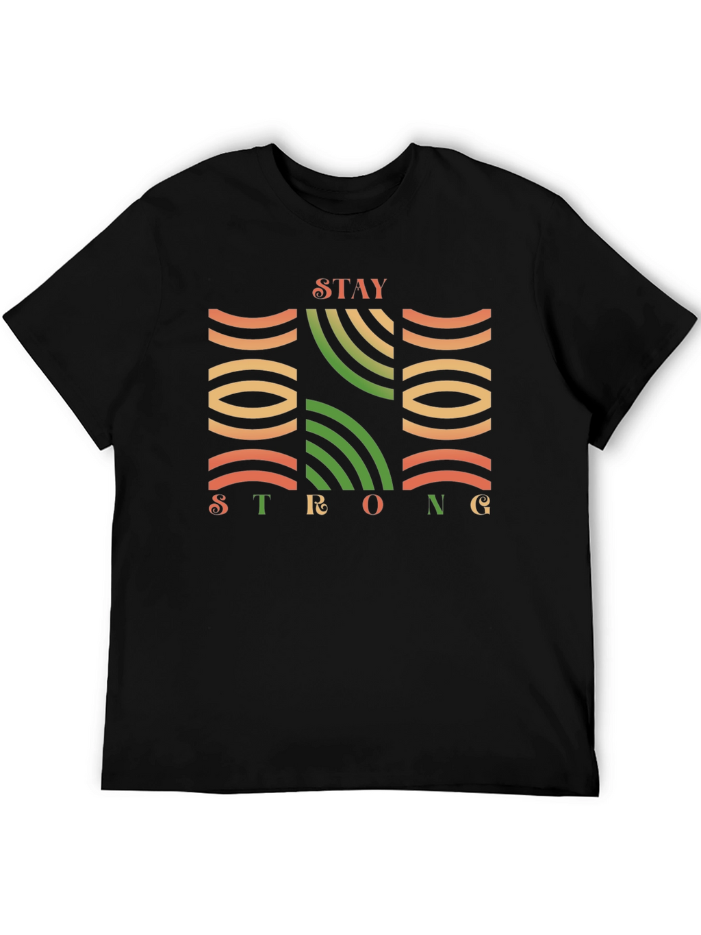 Stay Strong Graphic Print Black T-Shirt