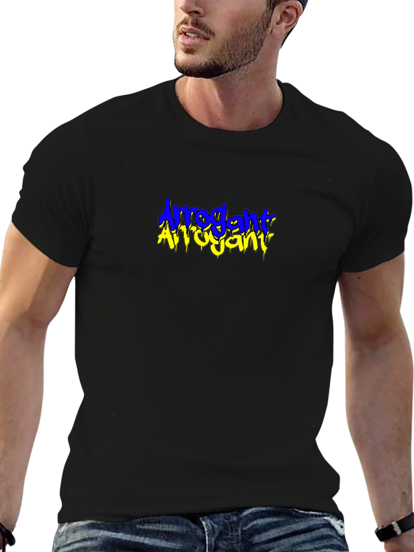Arrogant Graphic Tee - Black Crew Neck T-Shirt