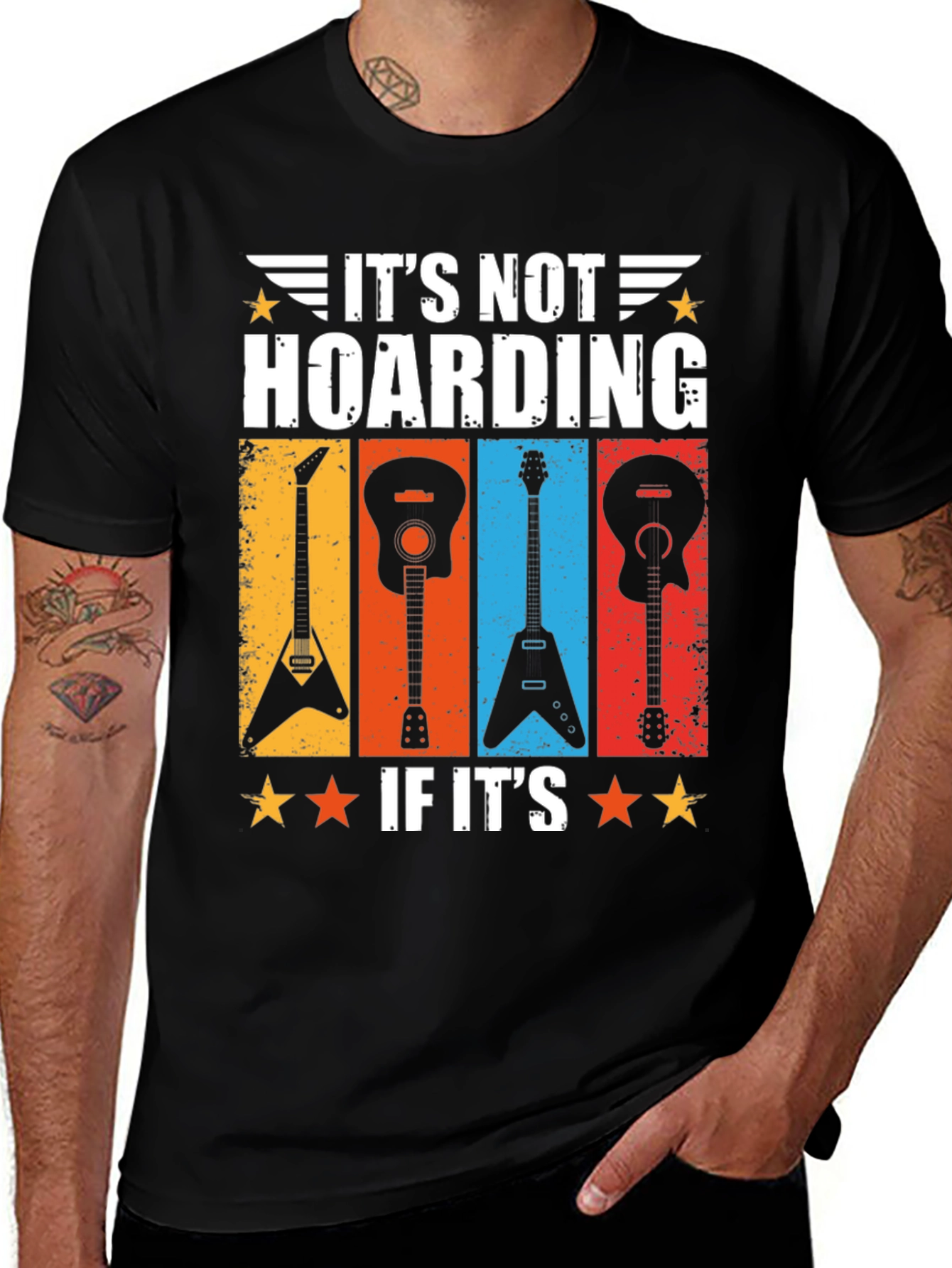 Guitar Hoarding Funny T-Shirt Rock Musician Tee