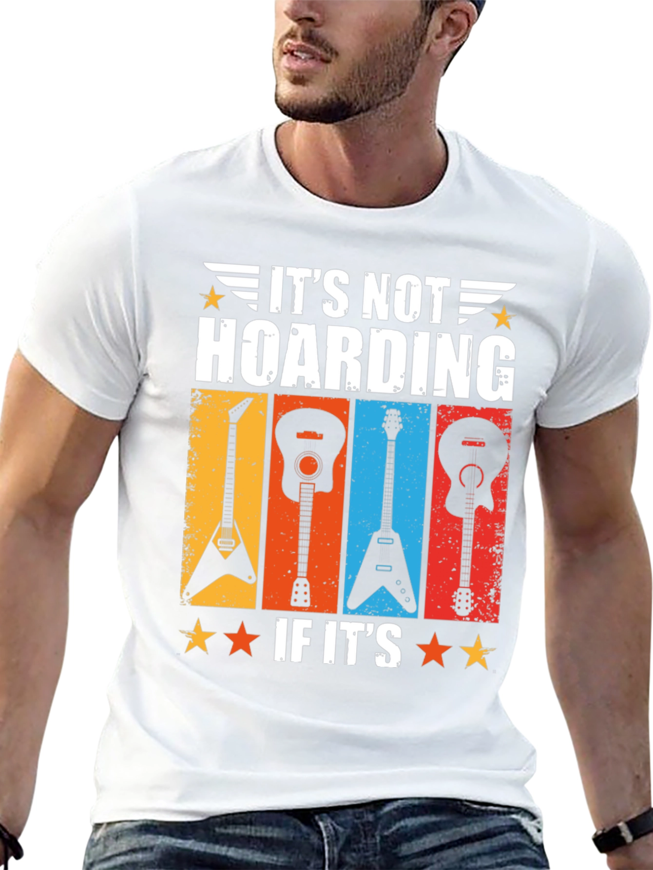 Guitar Hoarding Funny T-Shirt Rock Musician Tee
