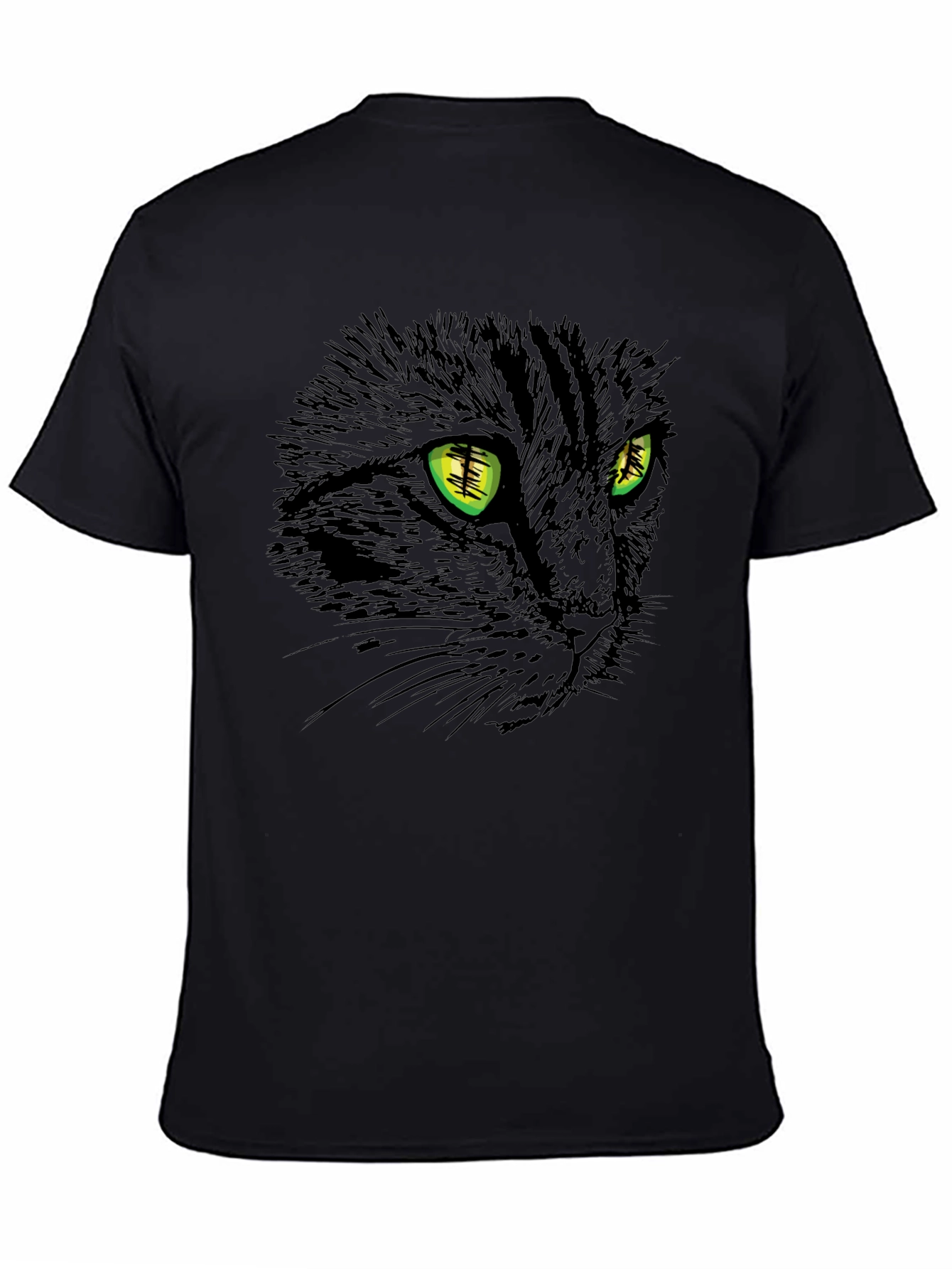 Black Cat Graphic Tee - Mens Short Sleeve Crew Neck