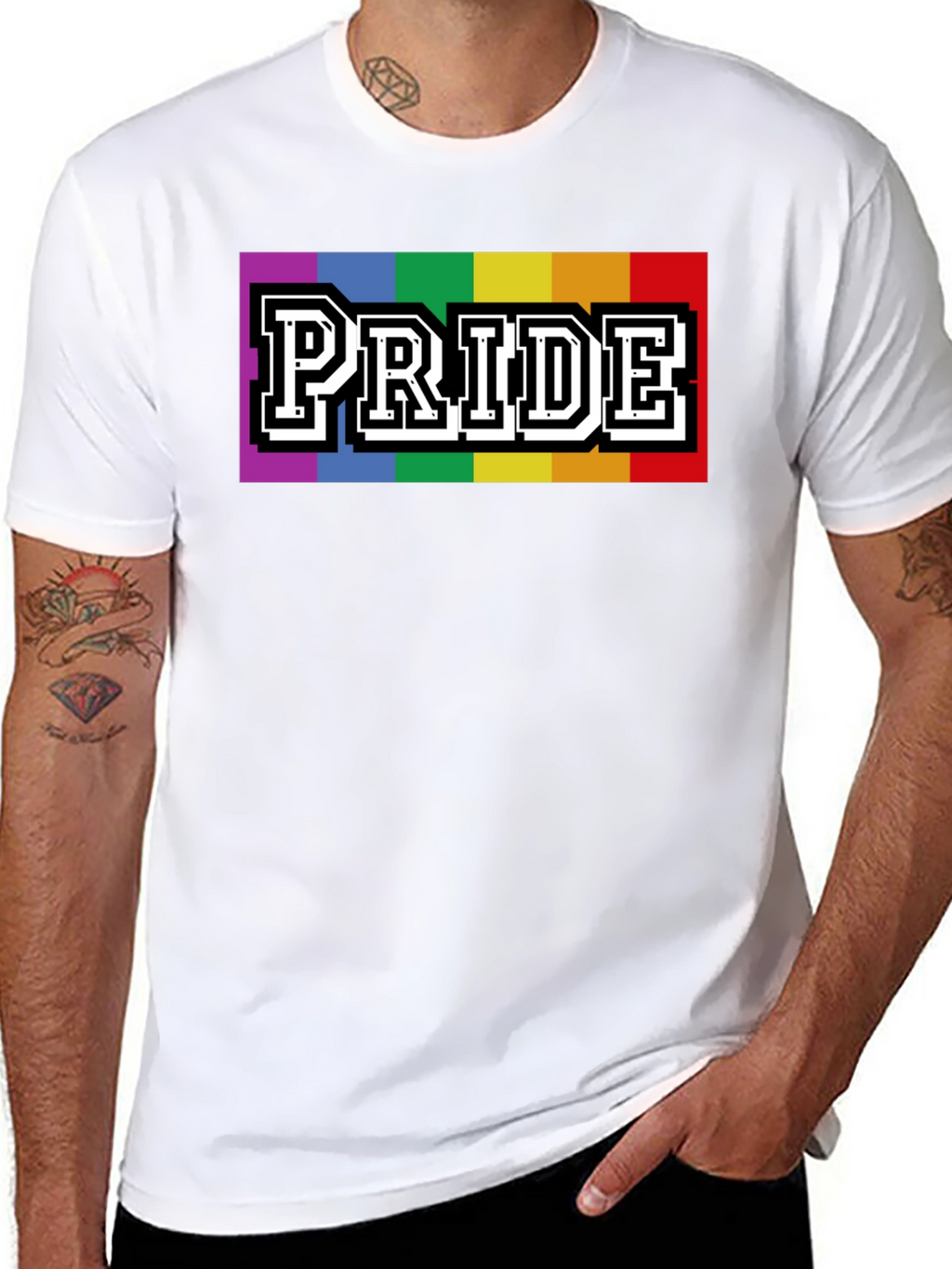 Pride Rainbow Graphic T-Shirt - Stylish Black Tee