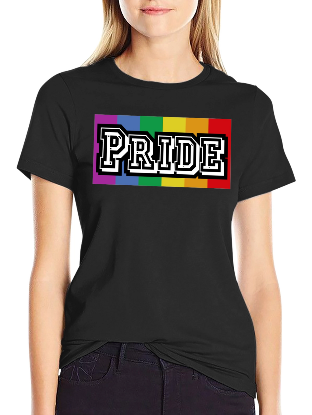 Pride Rainbow Graphic T-Shirt - Stylish Black Tee
