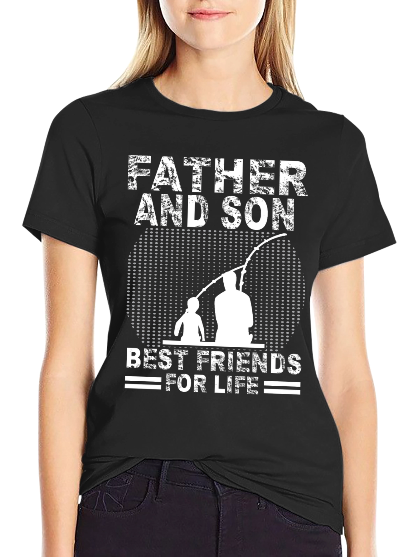 Father and Son Best Friends For Life Black T-Shirt