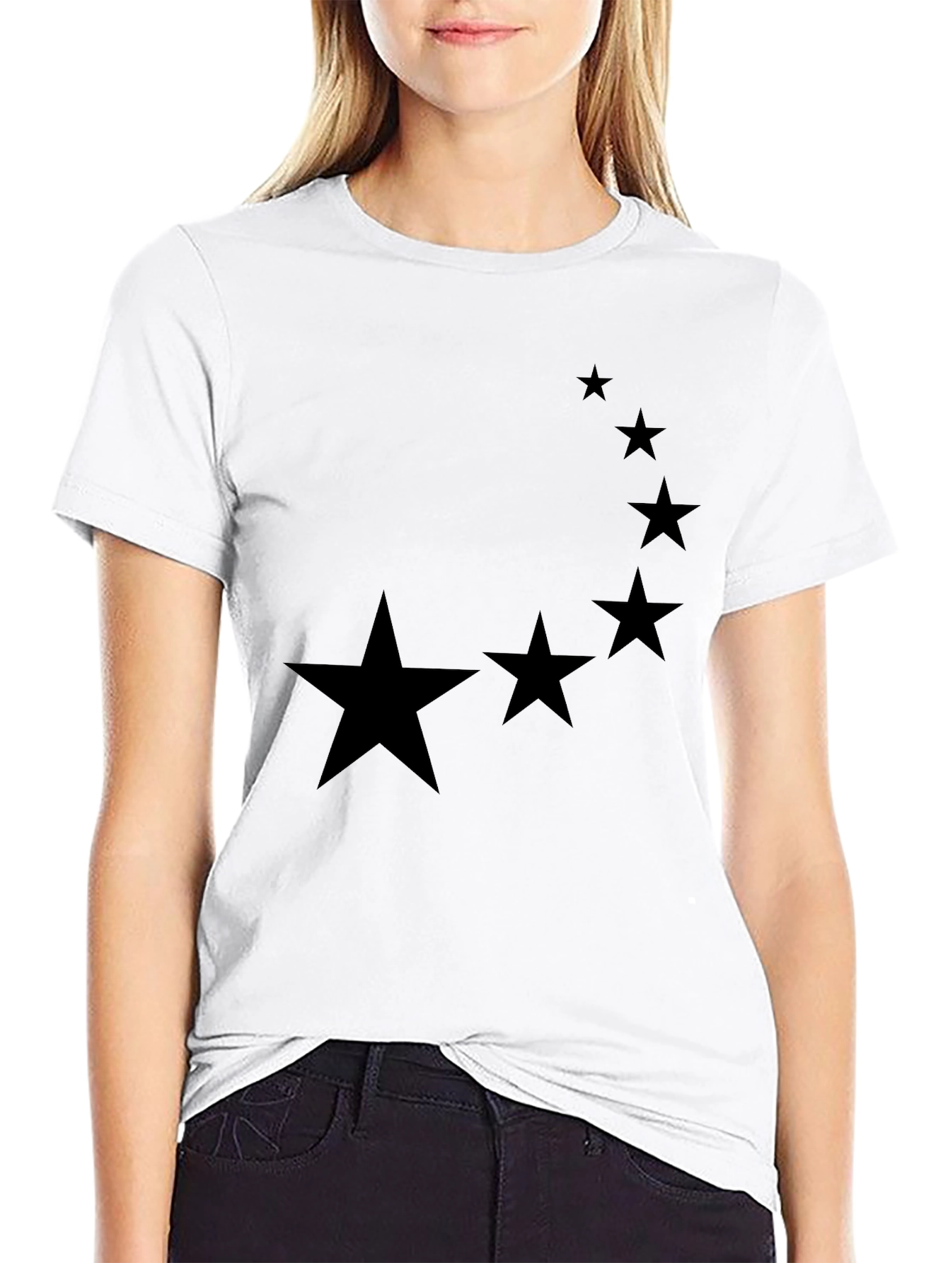 Starry Crescent Black Tee