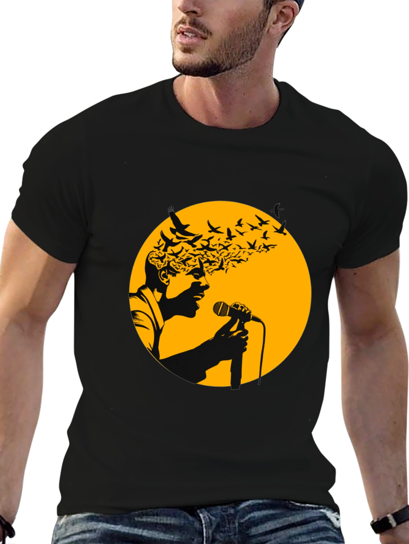 Soulful Singer T-Shirt - Artistic Bird Design