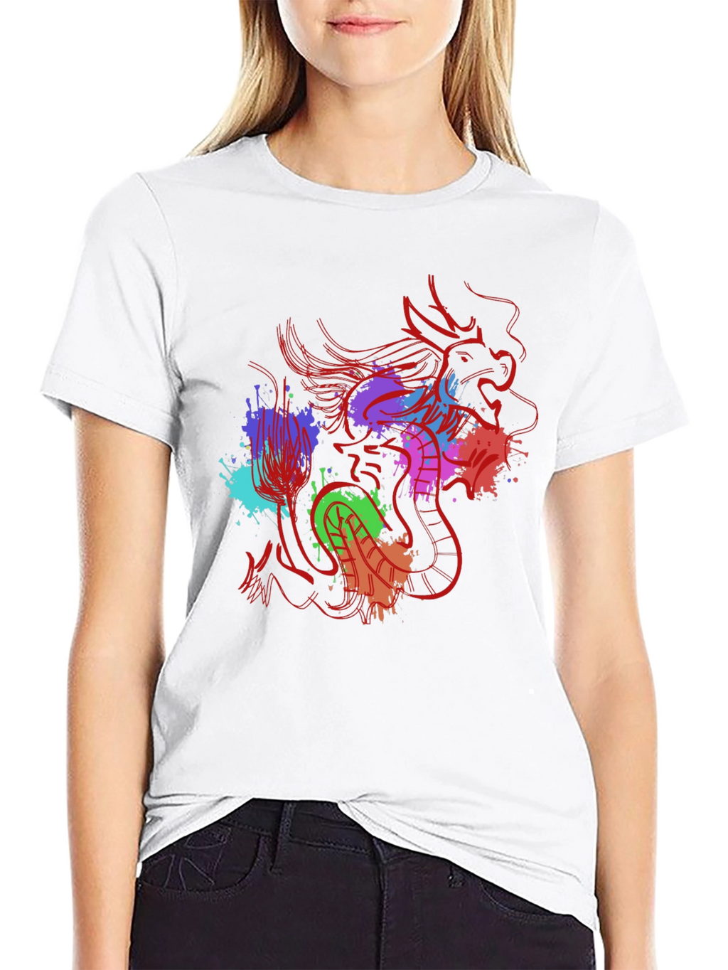 Dragon Splash Graphic Tee - Mens Black T-Shirt