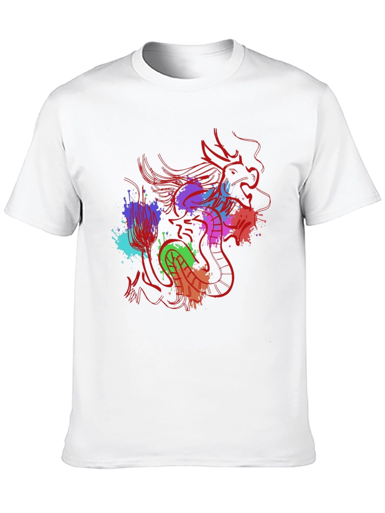 Dragon Splash Graphic Tee - Mens Black T-Shirt