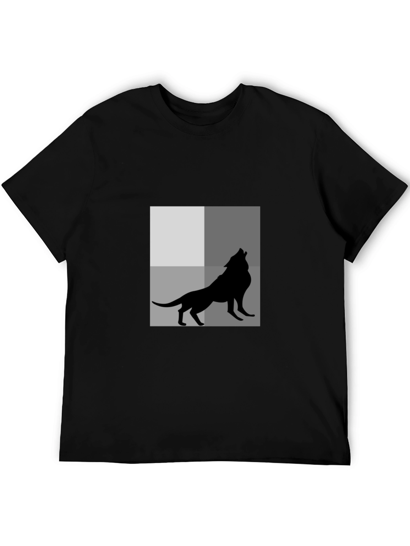 Wolf Silhouette Graphic Tee - Black Cotton T-Shirt