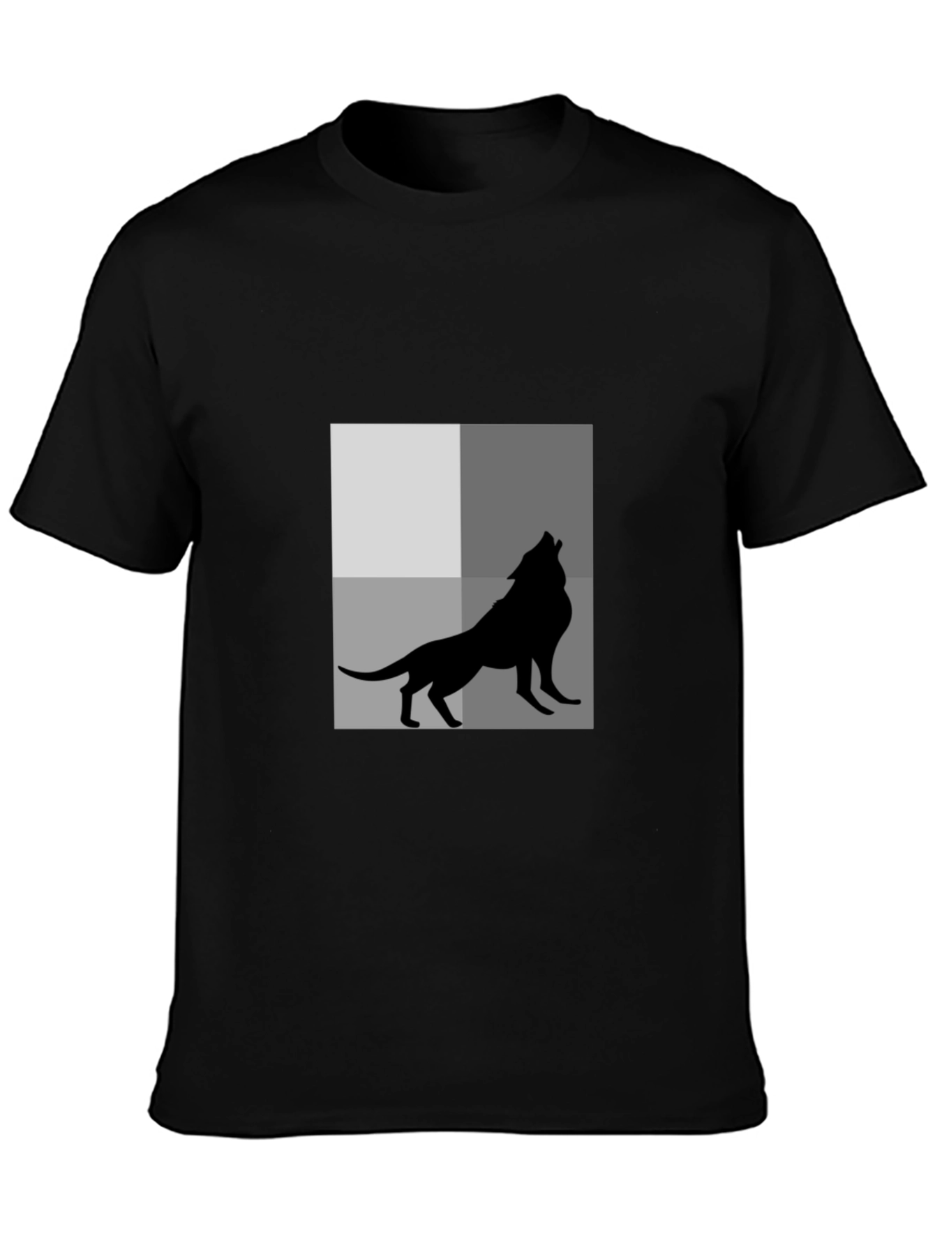 Wolf Silhouette Graphic Tee - Black Cotton T-Shirt