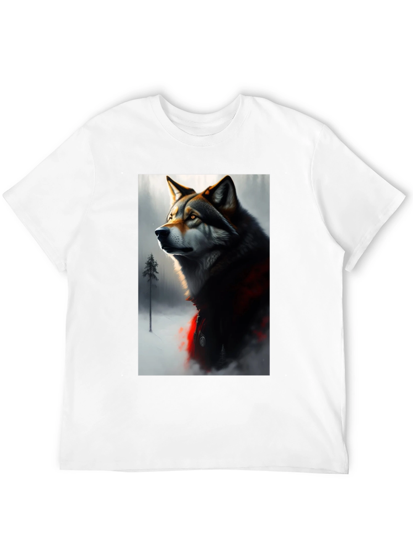 Wolf Graphic Black T-Shirt - Stylish Animal Print Tee