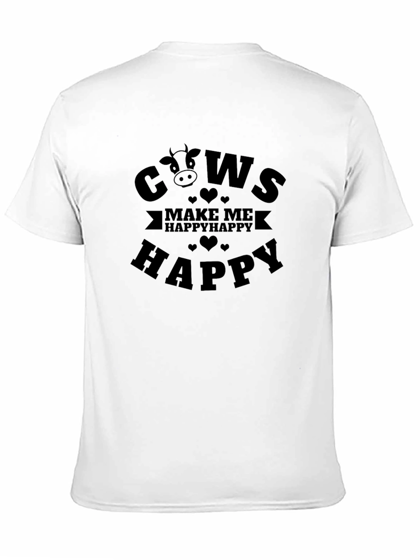 Cows Make Me Happy Graphic Tee - Black