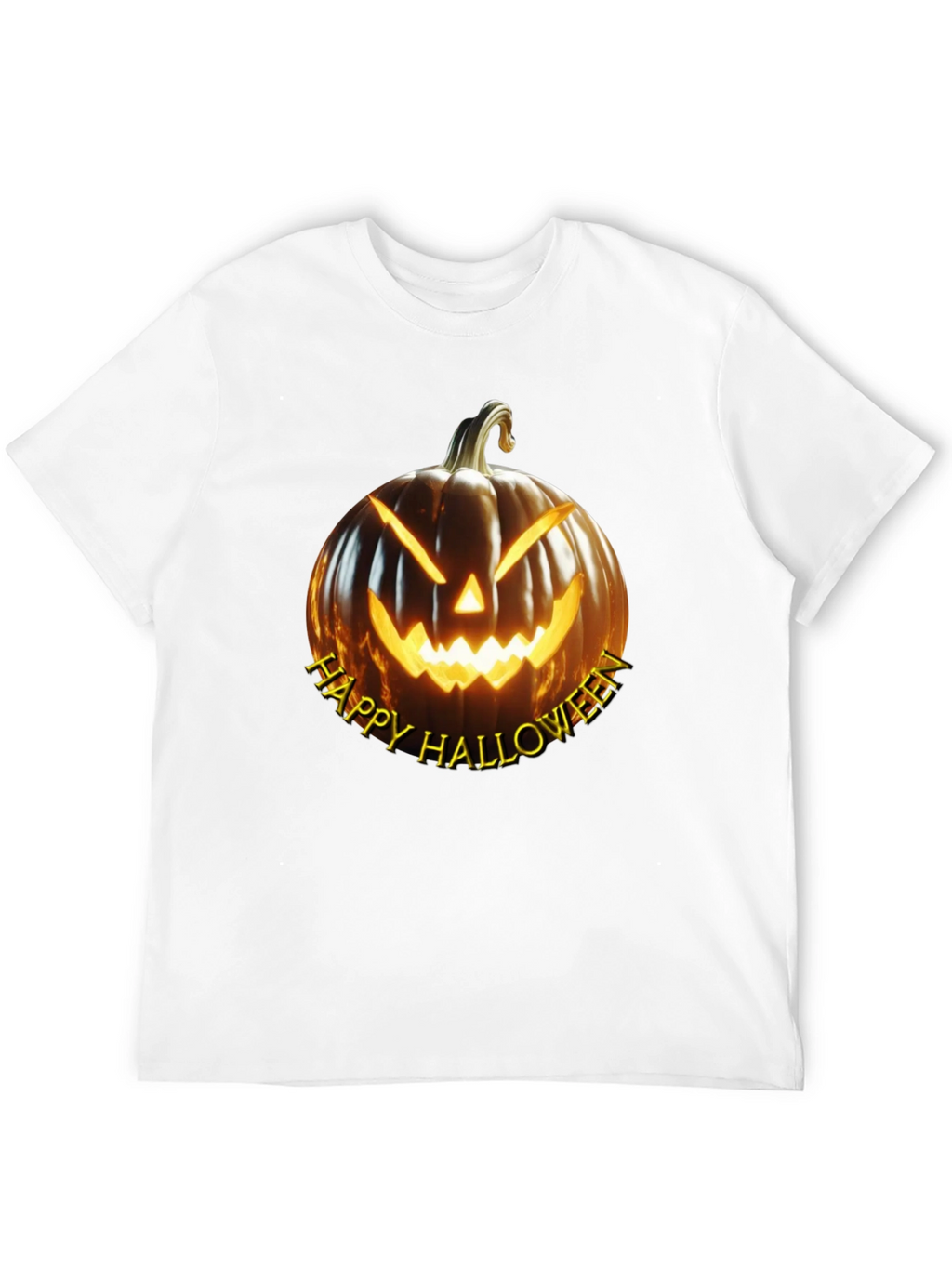 Happy Halloween Pumpkin Graphic Tee - Black