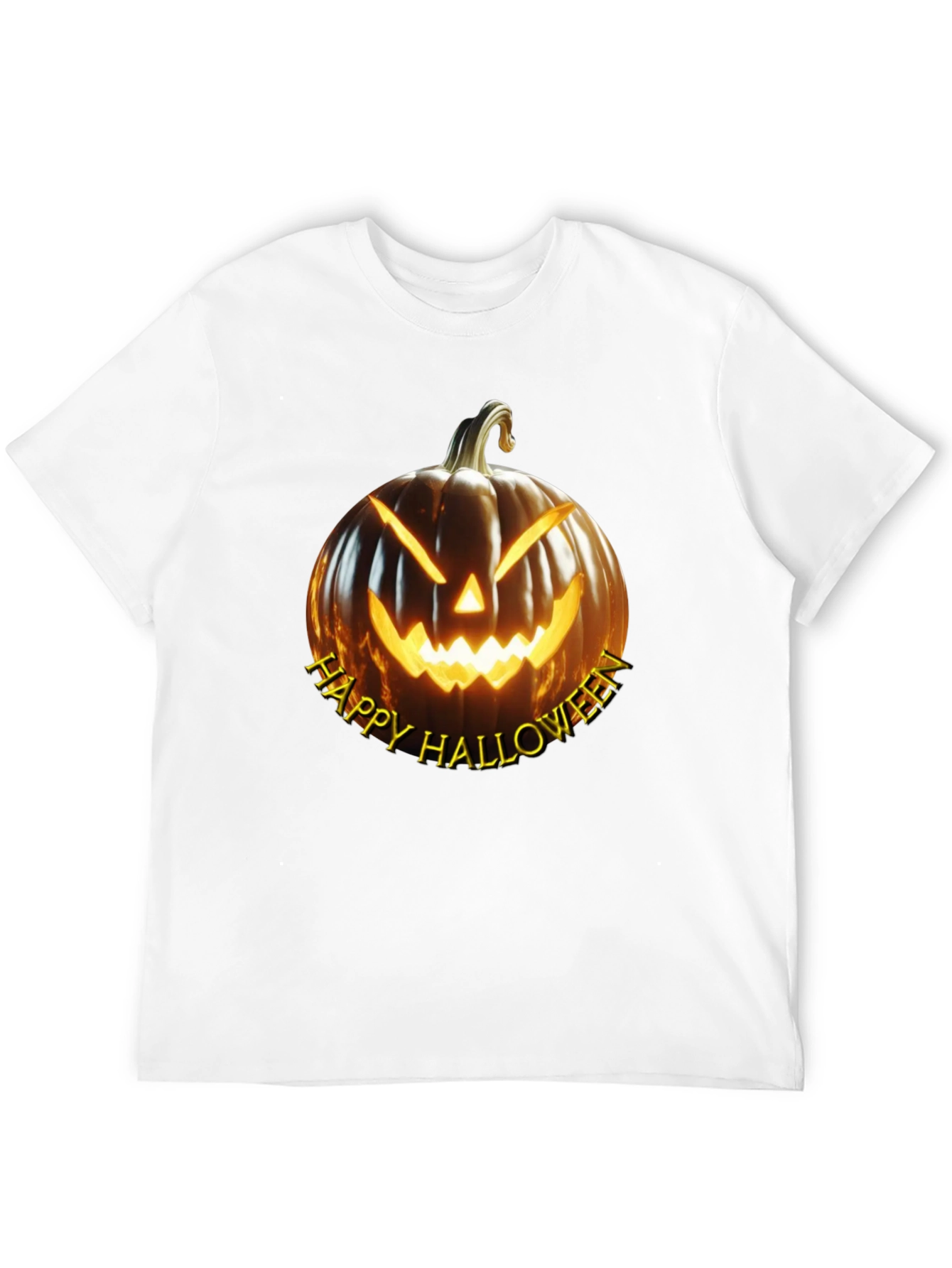 Happy Halloween Pumpkin Graphic Tee - Black